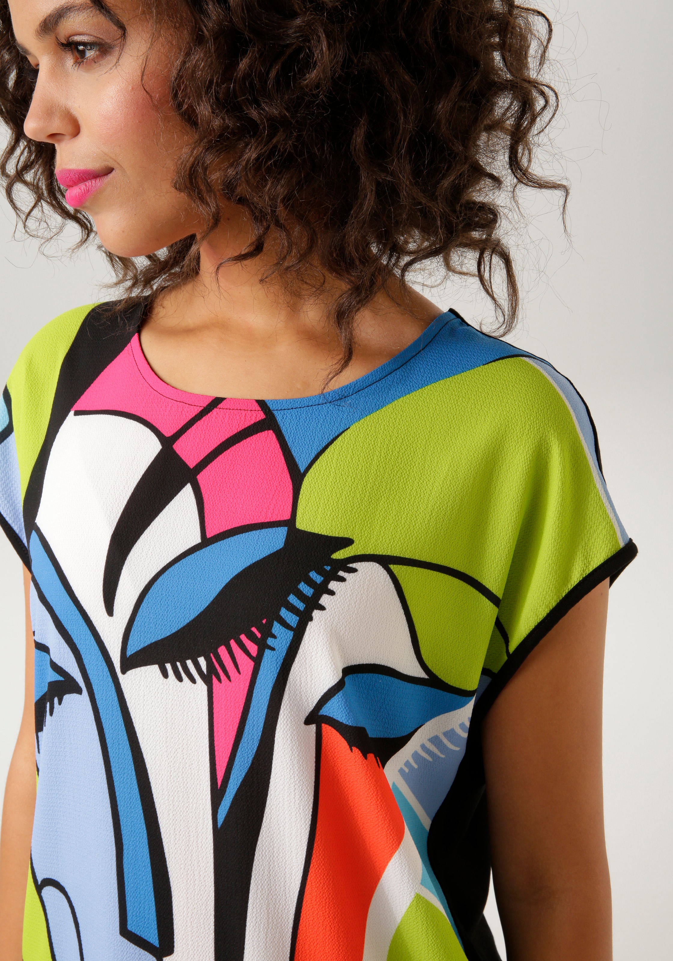 Aniston CASUAL Shirtbluse, mit kunstvollem Gesicht bedruckt