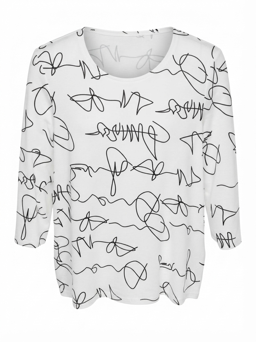 Seidel Moden 3/4-Arm-Shirt 3/4 -Arm- Sommershirt mit grafischem Muster / MADE IN GERMANY
