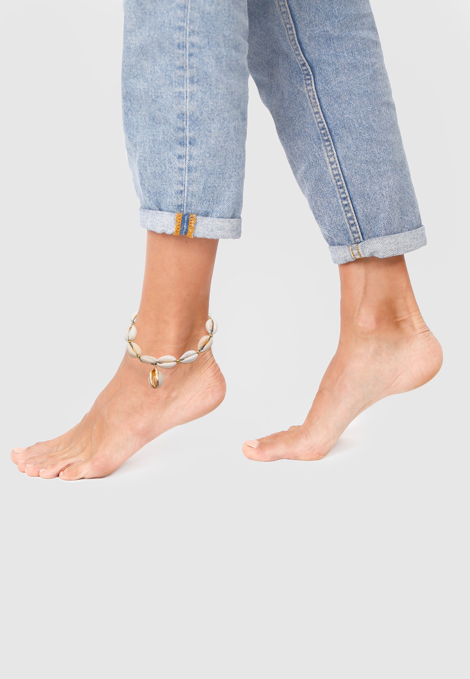 Elli Fußkette »Fußschmuck Fuskette Kauri Muschel Beach 925 Silber«