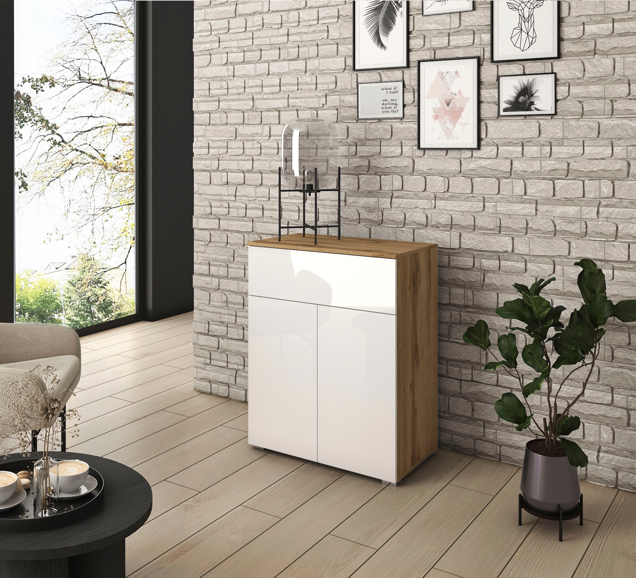 INOSIGN Sideboard »PARIS«, (1 St.), Moderne 72cm breite grifflose Kommode, vielseitig einsetzbar