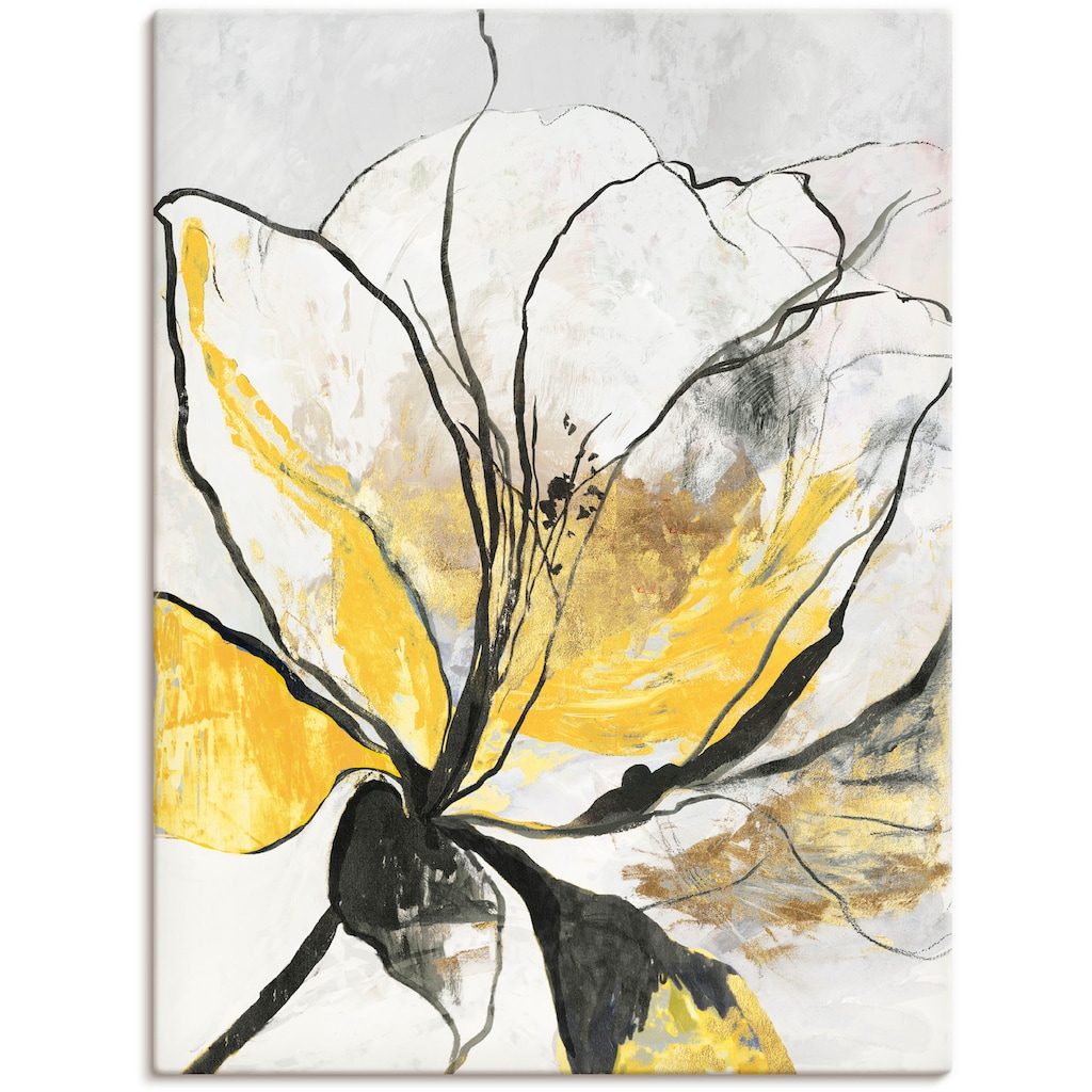 Artland Wandbild »Umrissenes Blumenmuster I gelbe Version«, Blumenbilder, (1 St.)