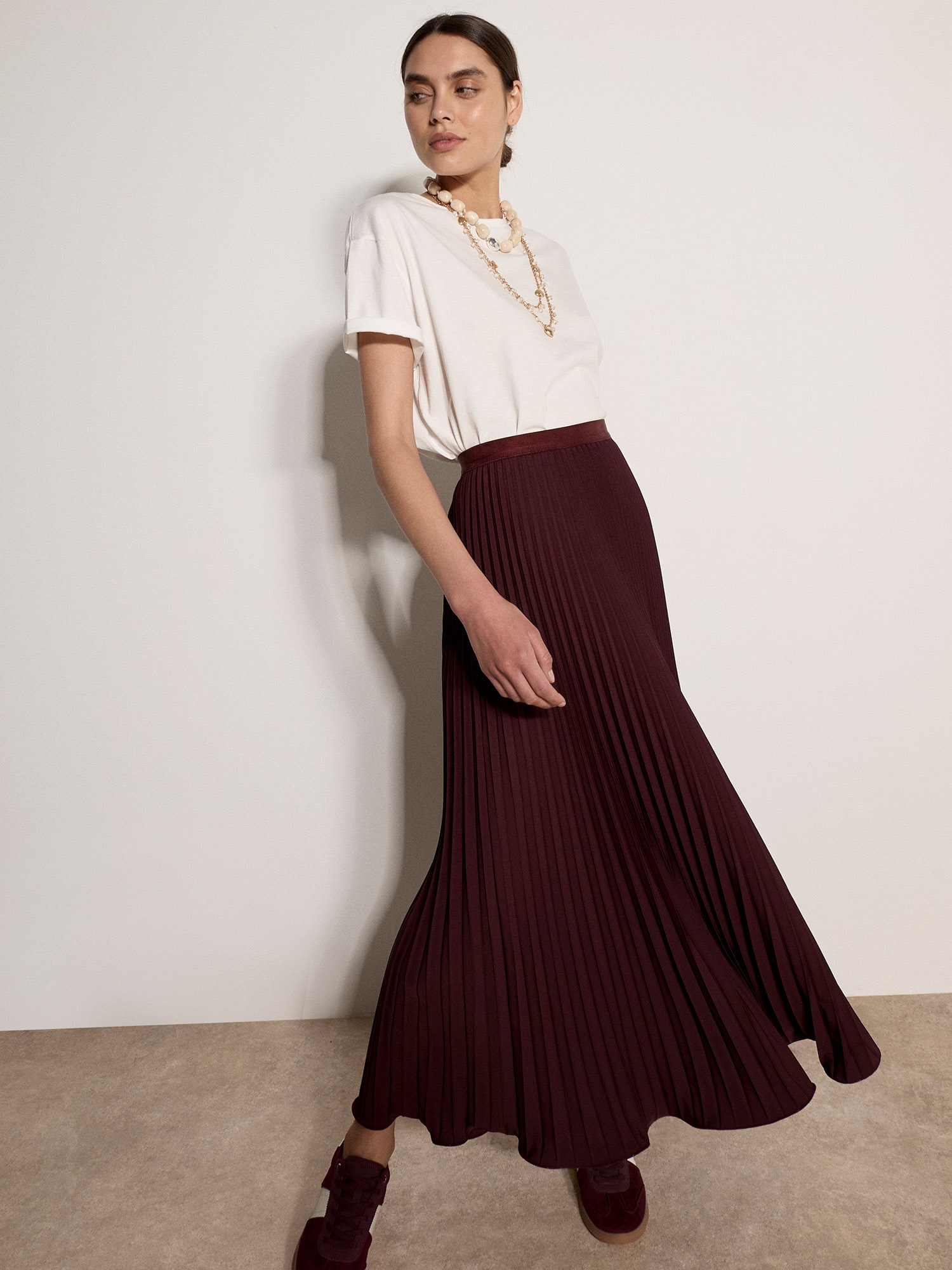 Apricot Maxirock »Langer Rock aus Satin« mit Plissee