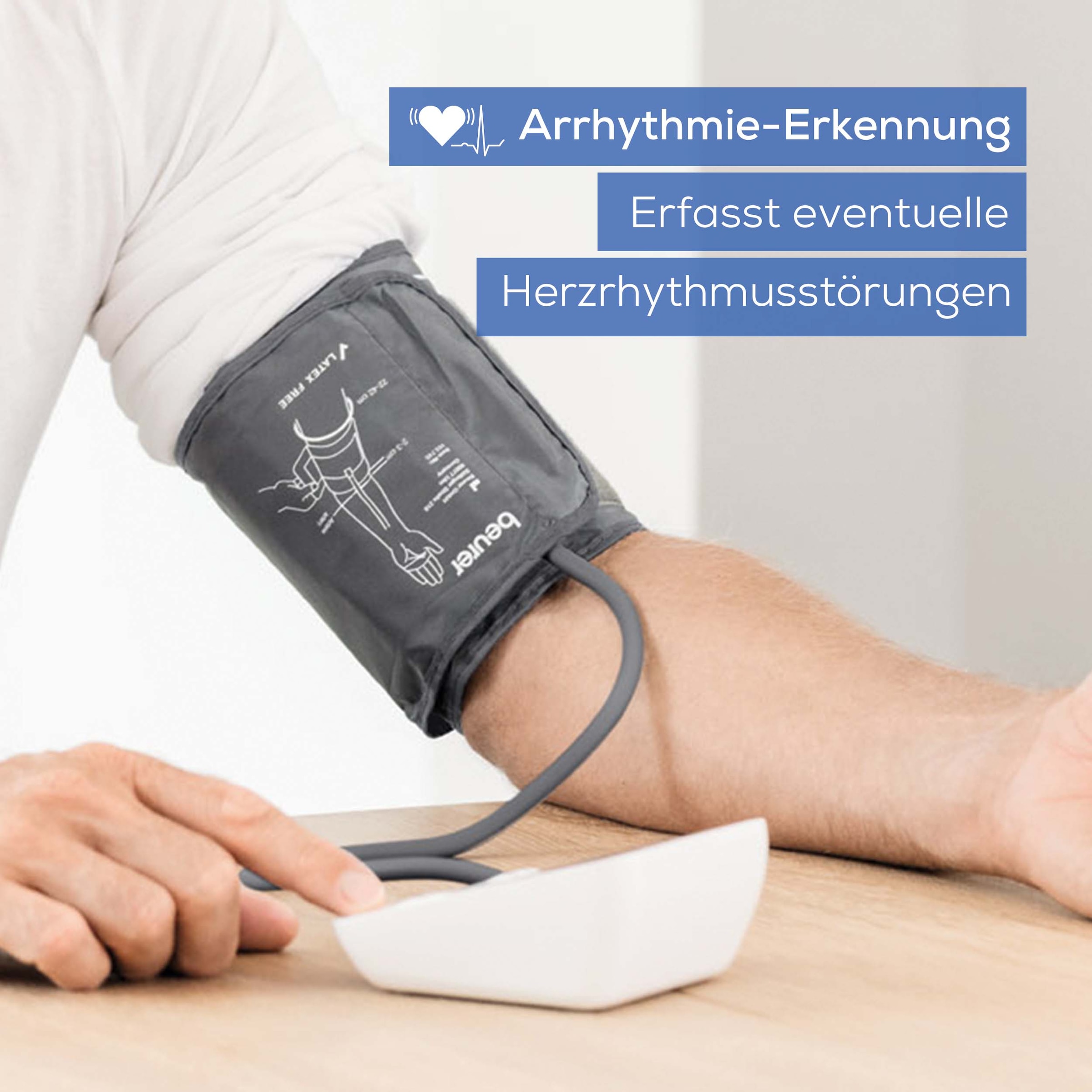 BEURER Oberarm-Blutdruckmessgerät »BM 27+ mit Arrhythmie-Erkennung und farbiger Messergebnis-Skala«, mit Manschetten-Sitzkontrolle und farbiger Messergebnis-Skala