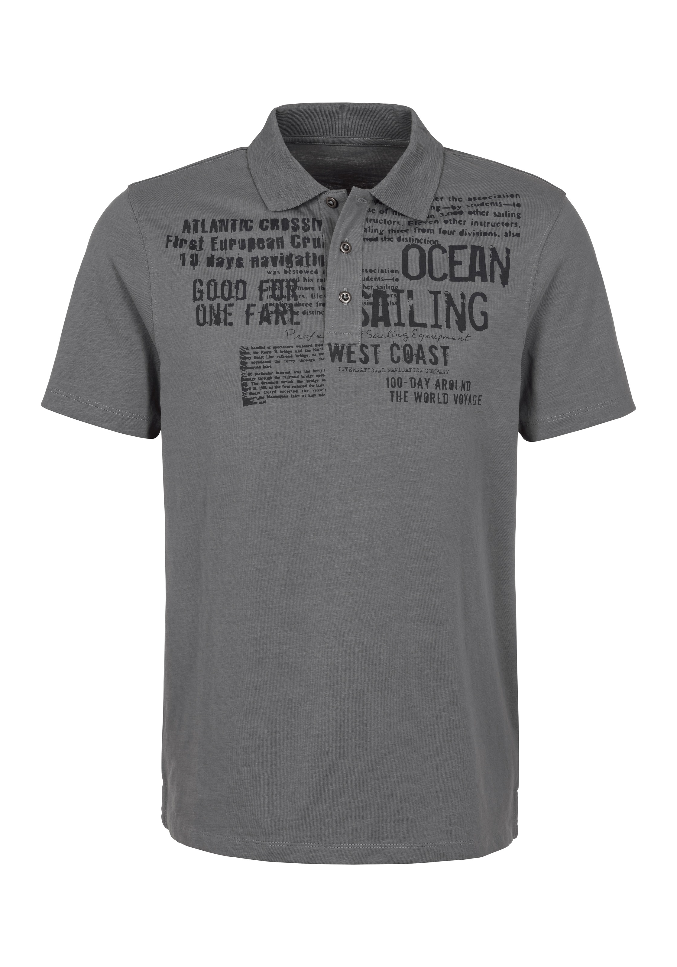 John Devin Poloshirt »mit Print«, Regular-Fit, aus Slub-Qualität, mit Print