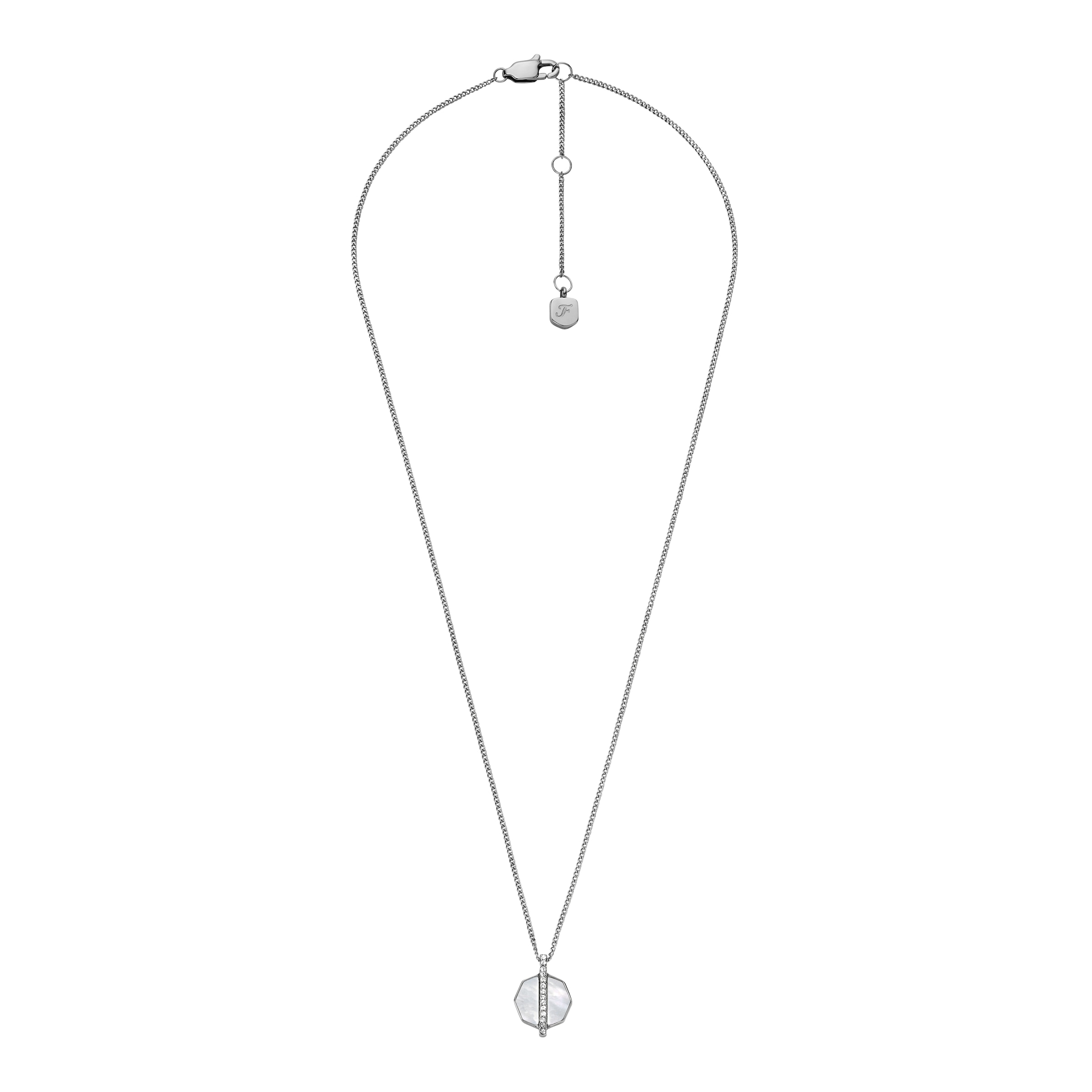 Fossil Kette mit Anhänger »Schmuck Geschenk Edelstahl JEWELRY« mit Glasstein - mit Perlmutt