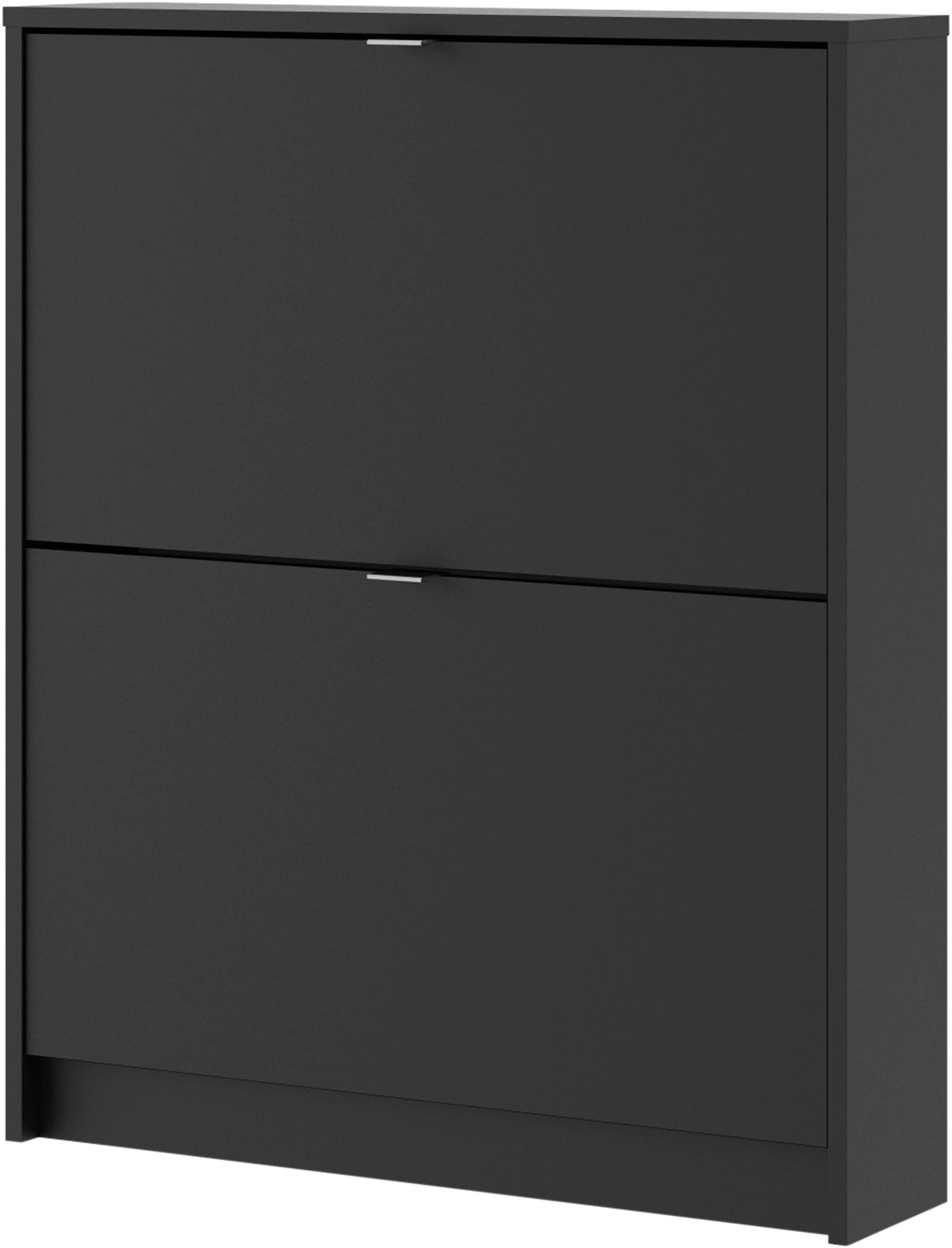 Shoes Shoe cabinet  with 2 tilting doors and 1 layer Matt Black, none