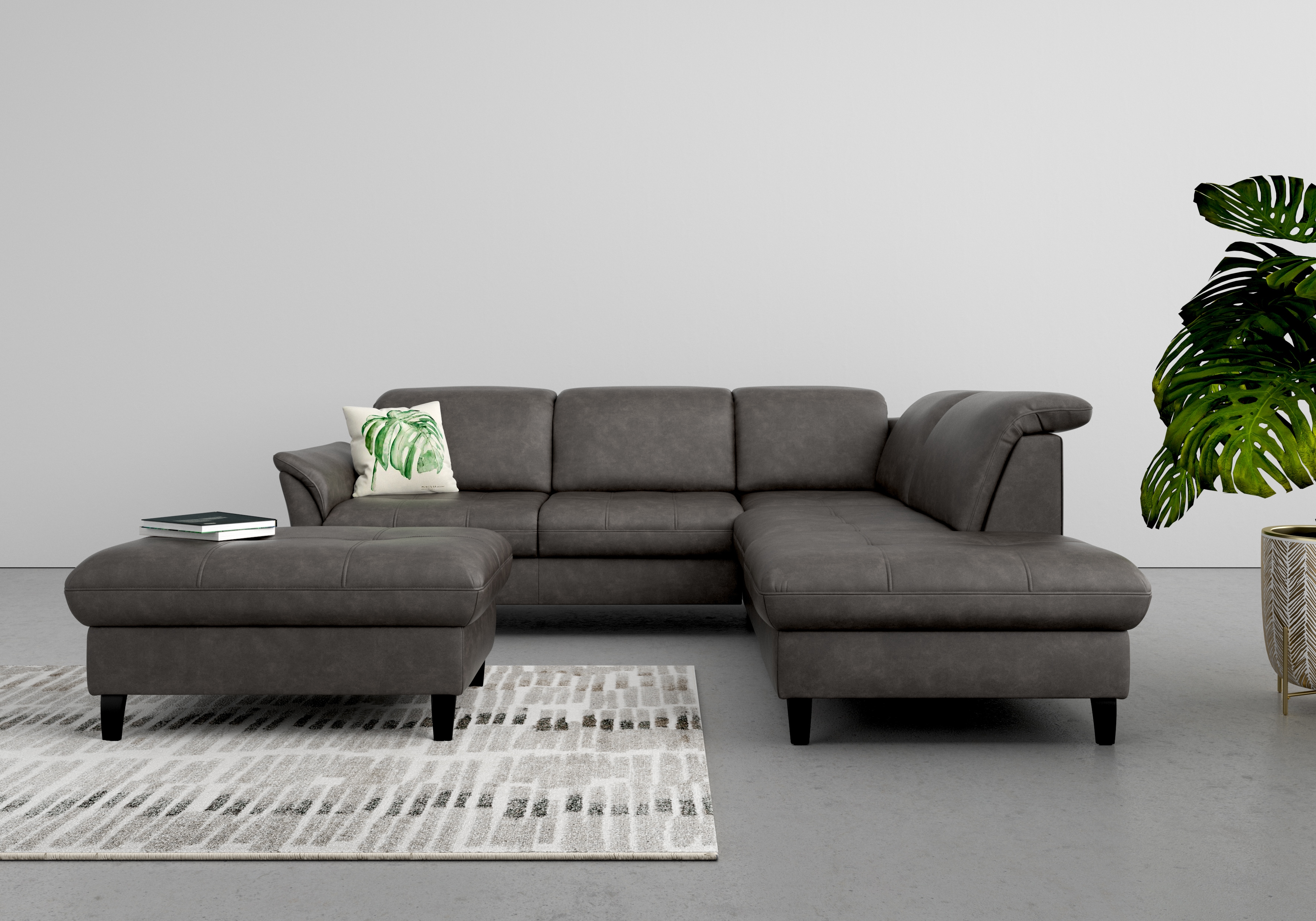 sit&more Ecksofa "Maggiore L-Form" wahlweise mit Kopfteilverstellung, Schlaffunktion und Stauraum