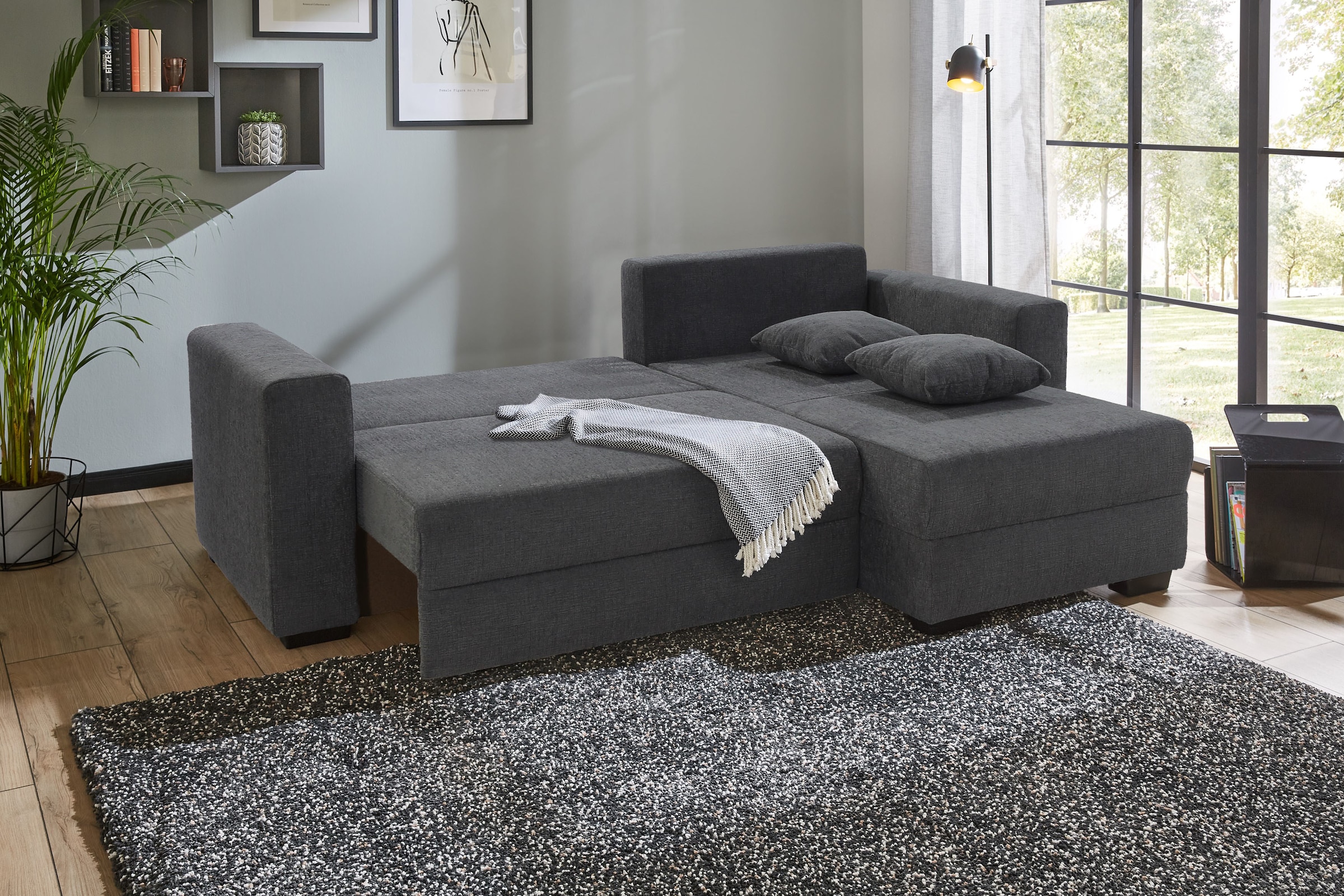 Jockenhöfer Gruppe Ecksofa »Elmau, L-Form, Breite 235cm«, inkl. Bettfunktion, Bettkasten, Ottomane links/rechts montierbar