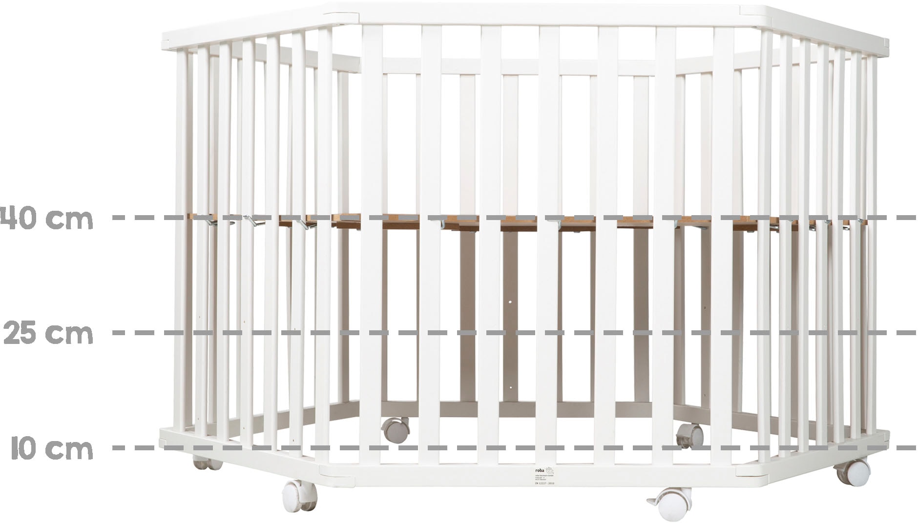 roba® Laufgitter »miffy®, weiß, 6-eckig«, bis 15 kg, mit Stoffeinlage