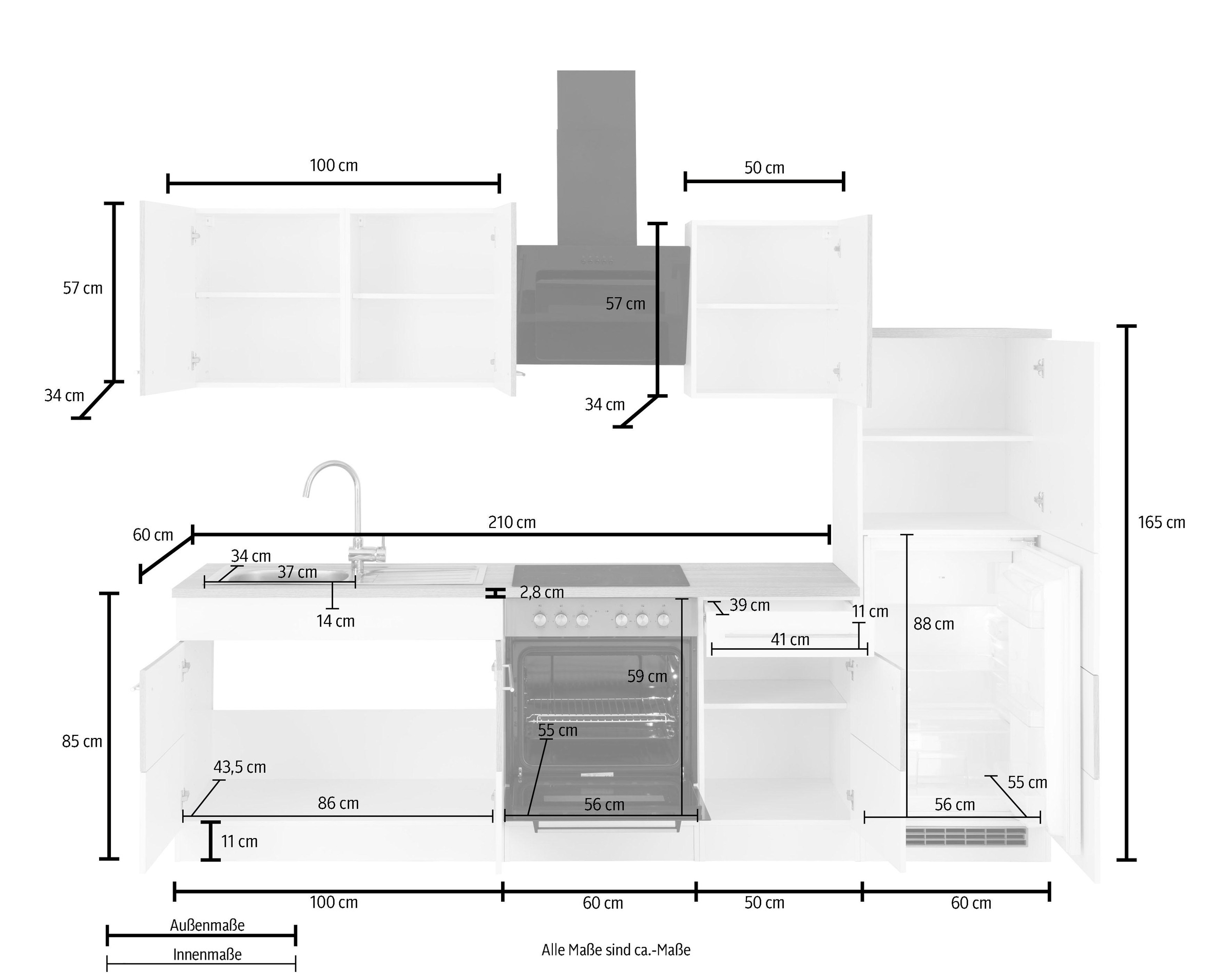 HELD MÖBEL Küchenzeile »Trient«, mit E-Geräten, Breite 270 cm auf