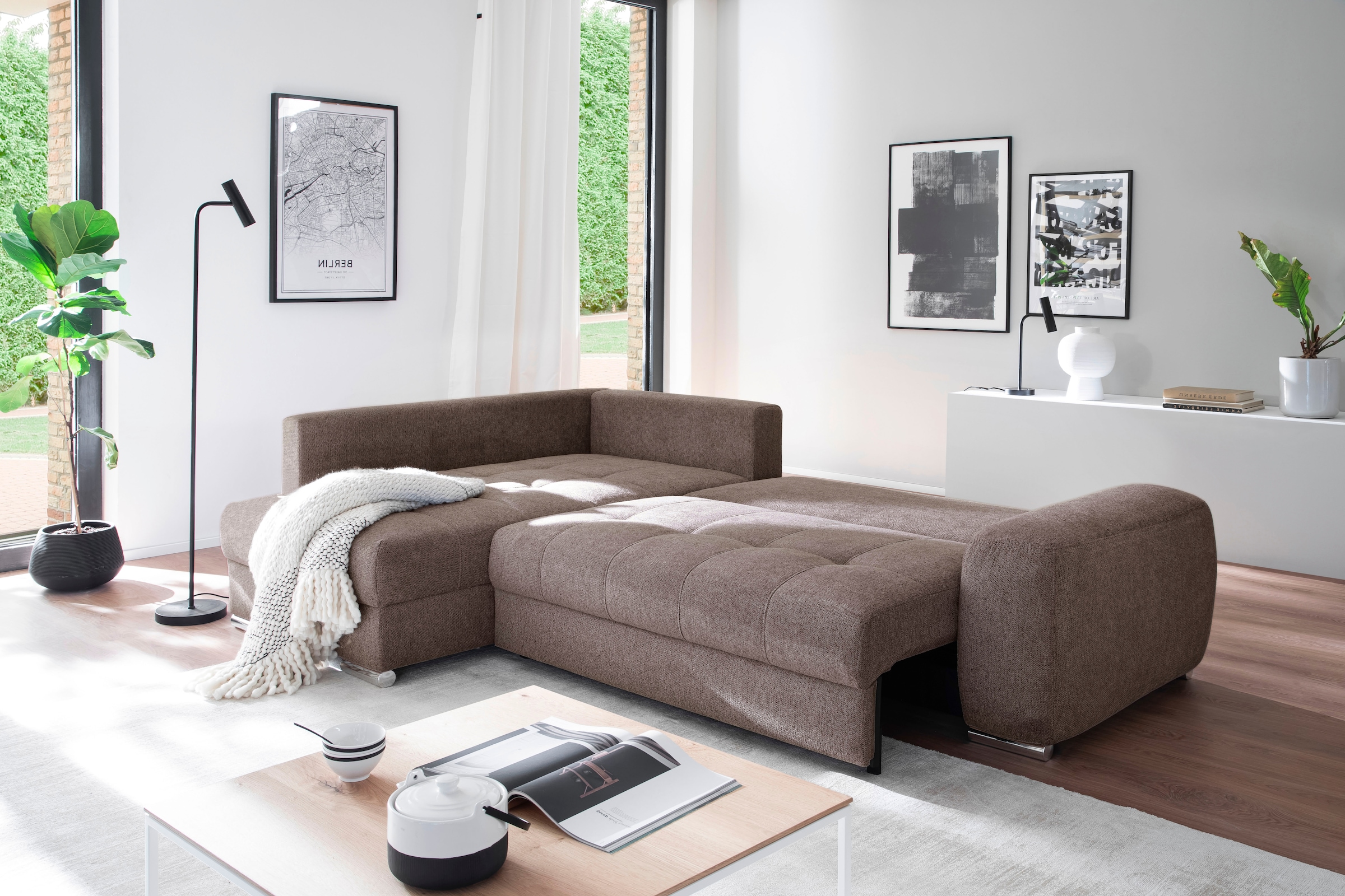 Mr. Couch Ecksofa »Mykonos, L-Form, Dauerschläfer« mit DuraSpring-Taschenfederkern bis 140 kg belastbar