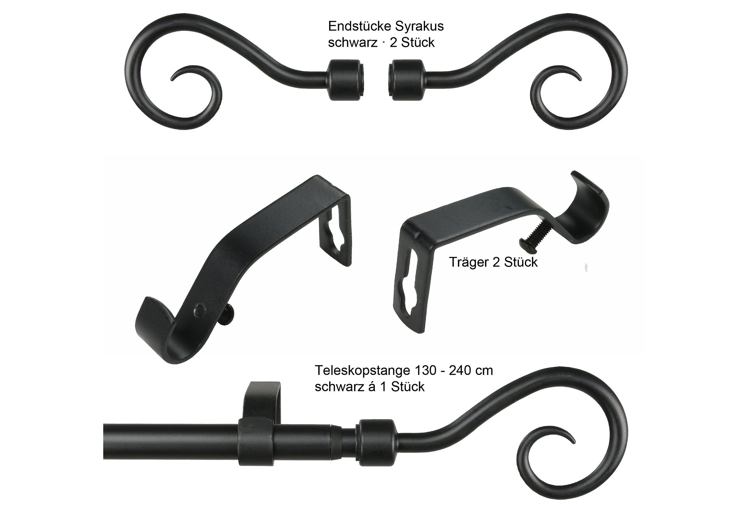 Liedeco Gardinenstange »Syrakus  Ã˜ 16 mm« Ø 16 mm 1 läufig-läufig ausziehbar