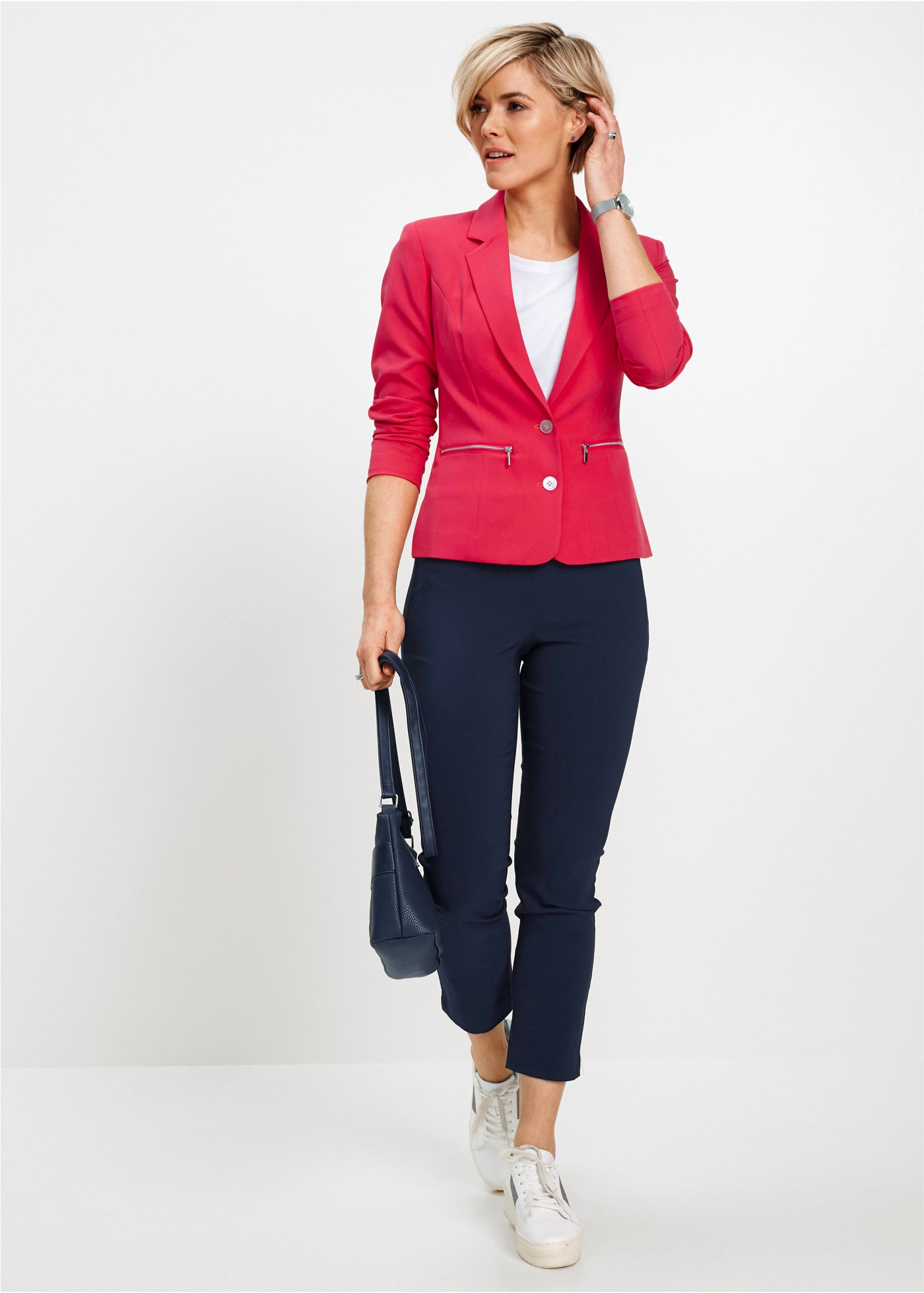 bonprix 7/8-Hose  aus elastischem Materialmix mit Viskose, slim fit Passform