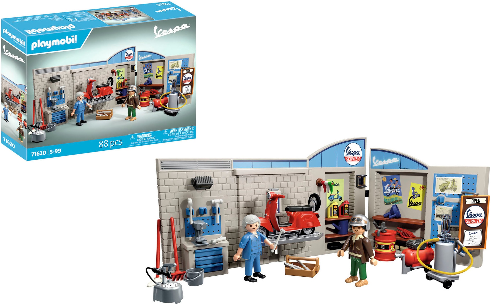 Playmobil® Konstruktions-Spielset »60s Vespa Garage (71620), Vespa«, (88 St.), Made in Europe