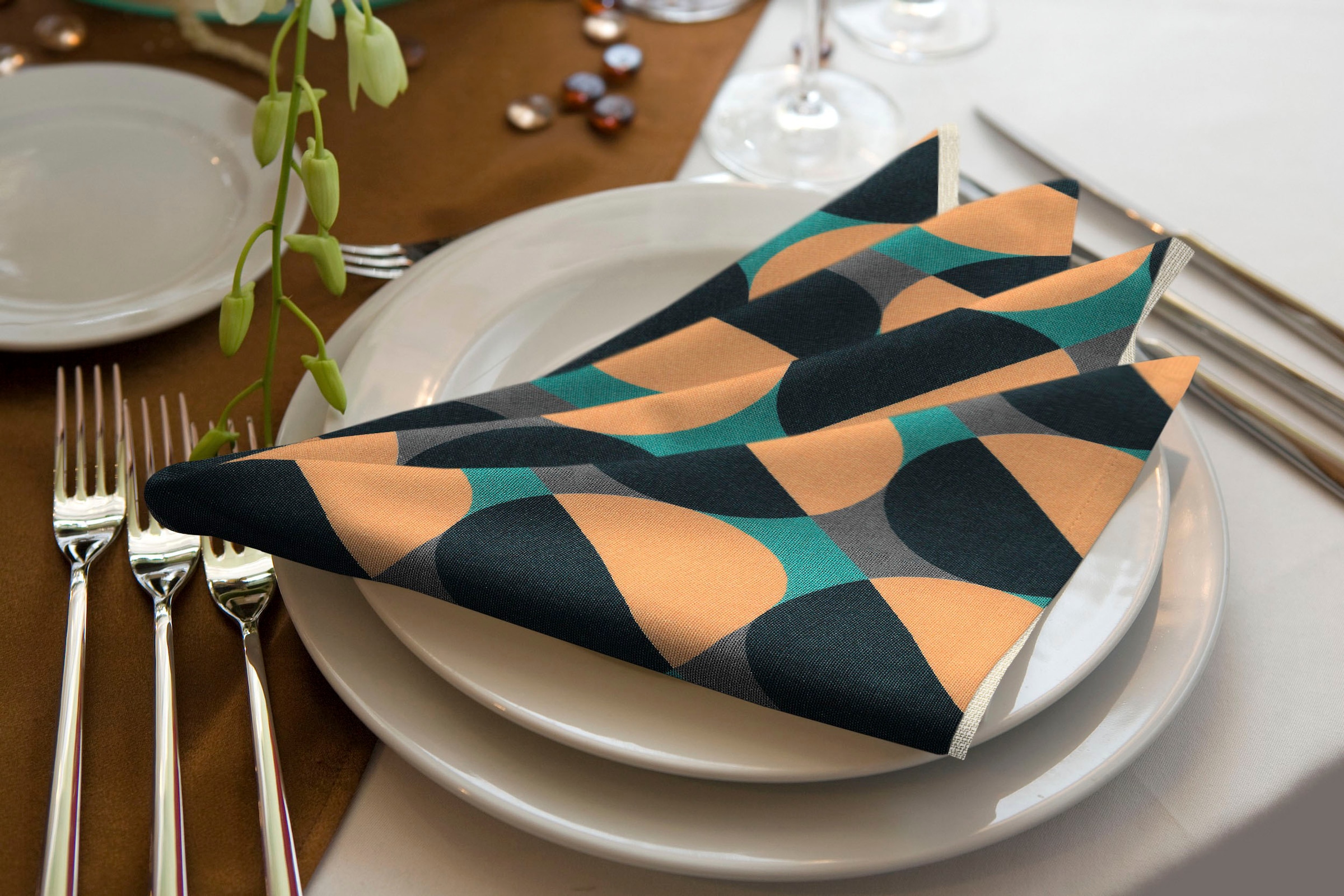 Adam Stoffserviette "Circles" GOTS organic,zertifiziert durch CERES 0242Made in Germany