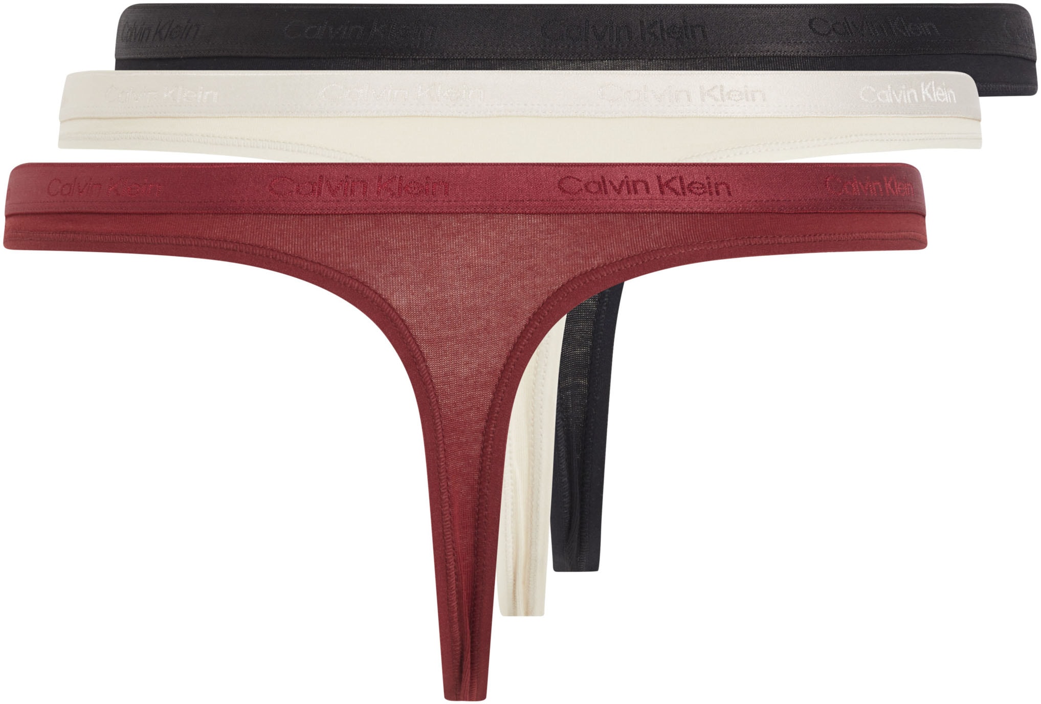 Calvin Klein Underwear Stringtanga »THONG 3PK«, (Packung, 3 St., 3er-Pack), mit Elastik-Logobund