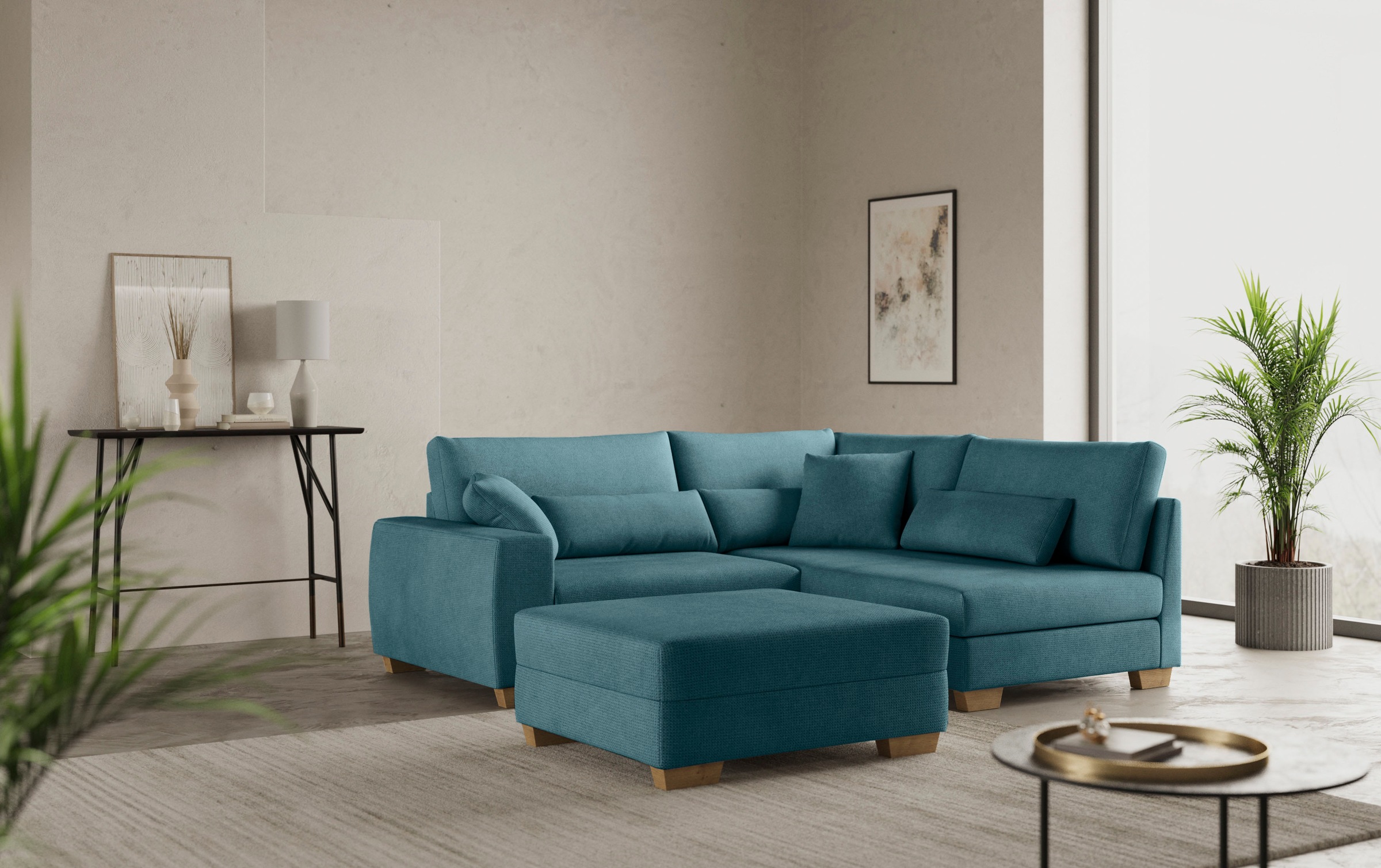 Mr. Couch Hocker »Helena«, Mit Federkern, wahlweise mit DuraSpring-Taschenfederkern