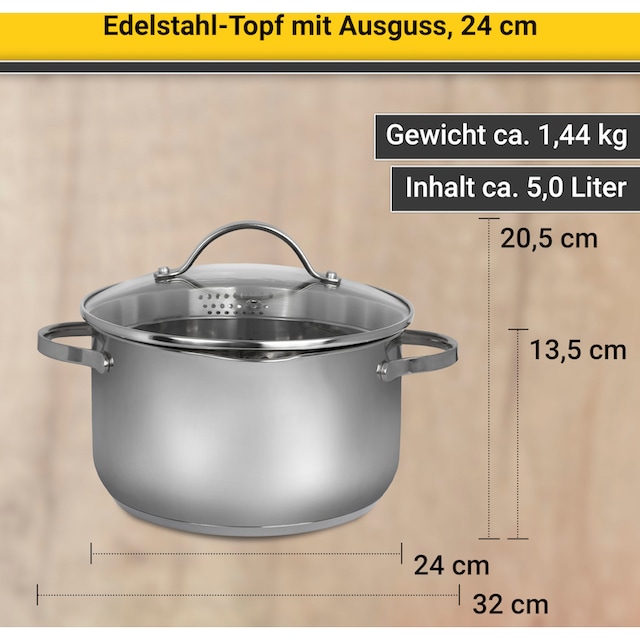 Krüger Kochtopf, Edelstahl 18/8, (1 tlg.), Induktion online bestellen |  UNIVERSAL