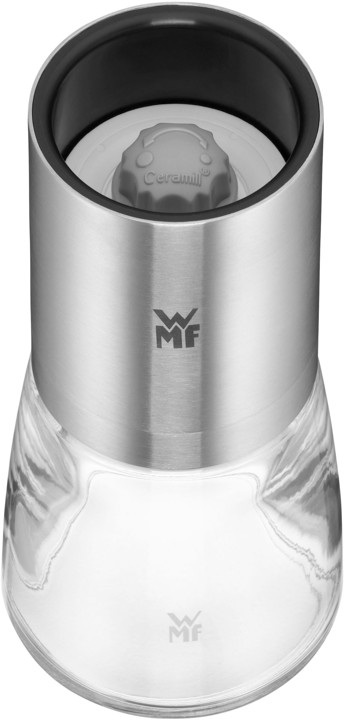 WMF Gewürzmühle »De Luxe«, (1 St.), Keramik-Mahlwerk, aromadicht, Mahlstärken-Einstellung, Cromargan