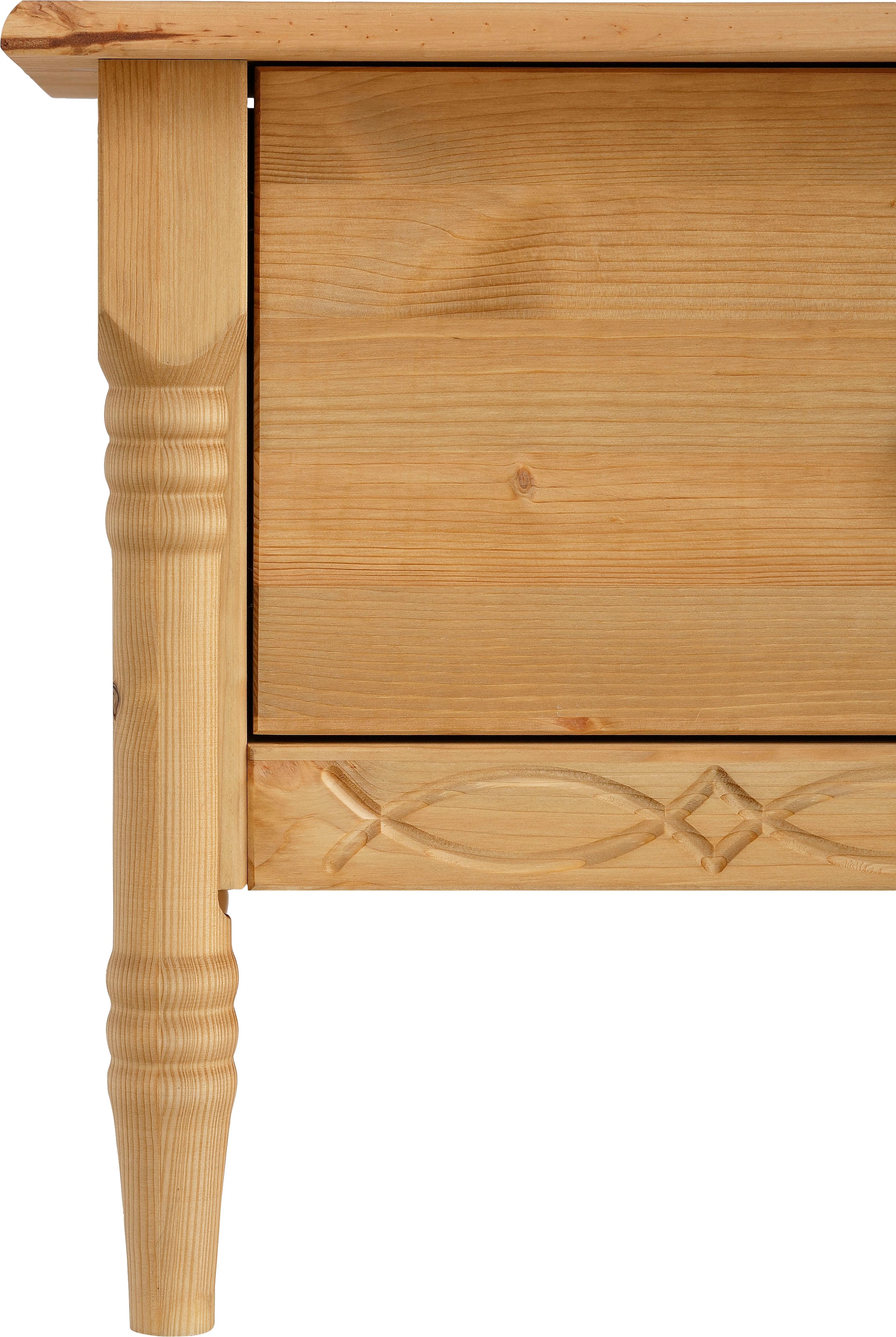 Home affaire Couchtisch »Indra«, aus massiver Kiefer, FSC®, mit Stauraum, dezentes Ornament