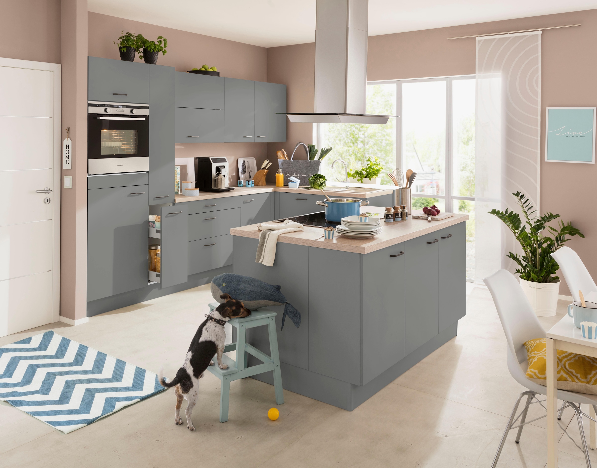 OPTIFIT Kücheninsel »Elga«, Soft-Close-Funktion, großen Vollauszügen, Stellbreite 150 x 95 cm