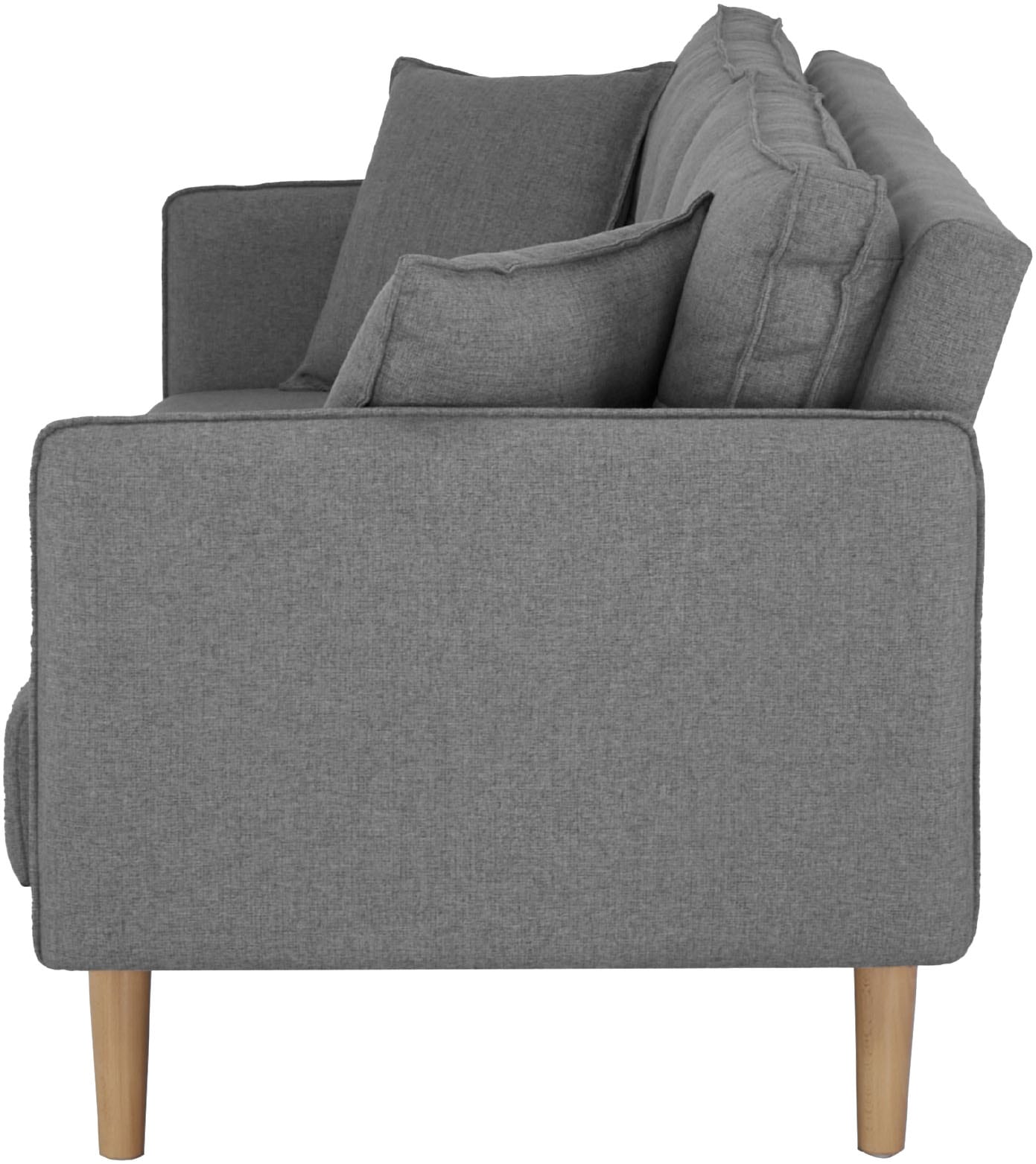 Home affaire Schlafsofa »SORENITY, 196 cm, 3-Sitzer, verstellbare Rückenlehne« Klappmechanismus, feiner Webstoff, natürliche Farben