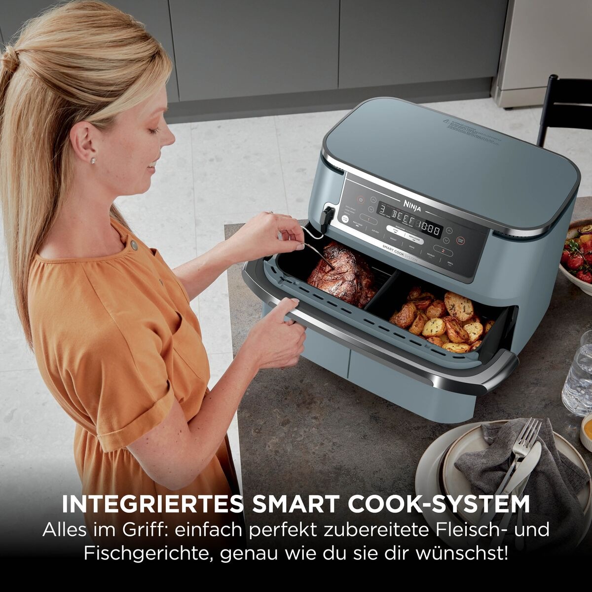 NINJA Heißluftfritteuse »AF600EU Foodi FlexDrawer« 2470 W