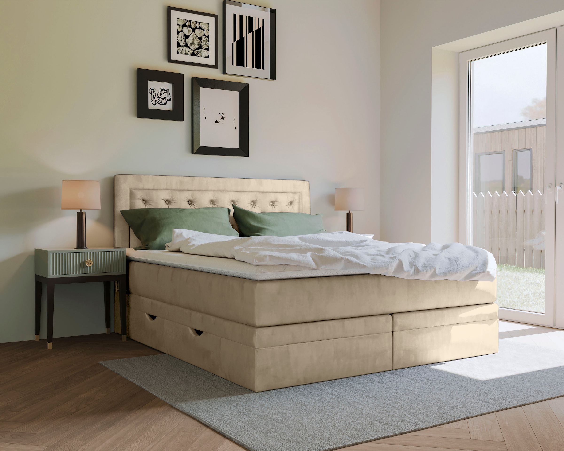 Leonique Boxspringbett »Julien«, mit Taschenfederkernmatratze