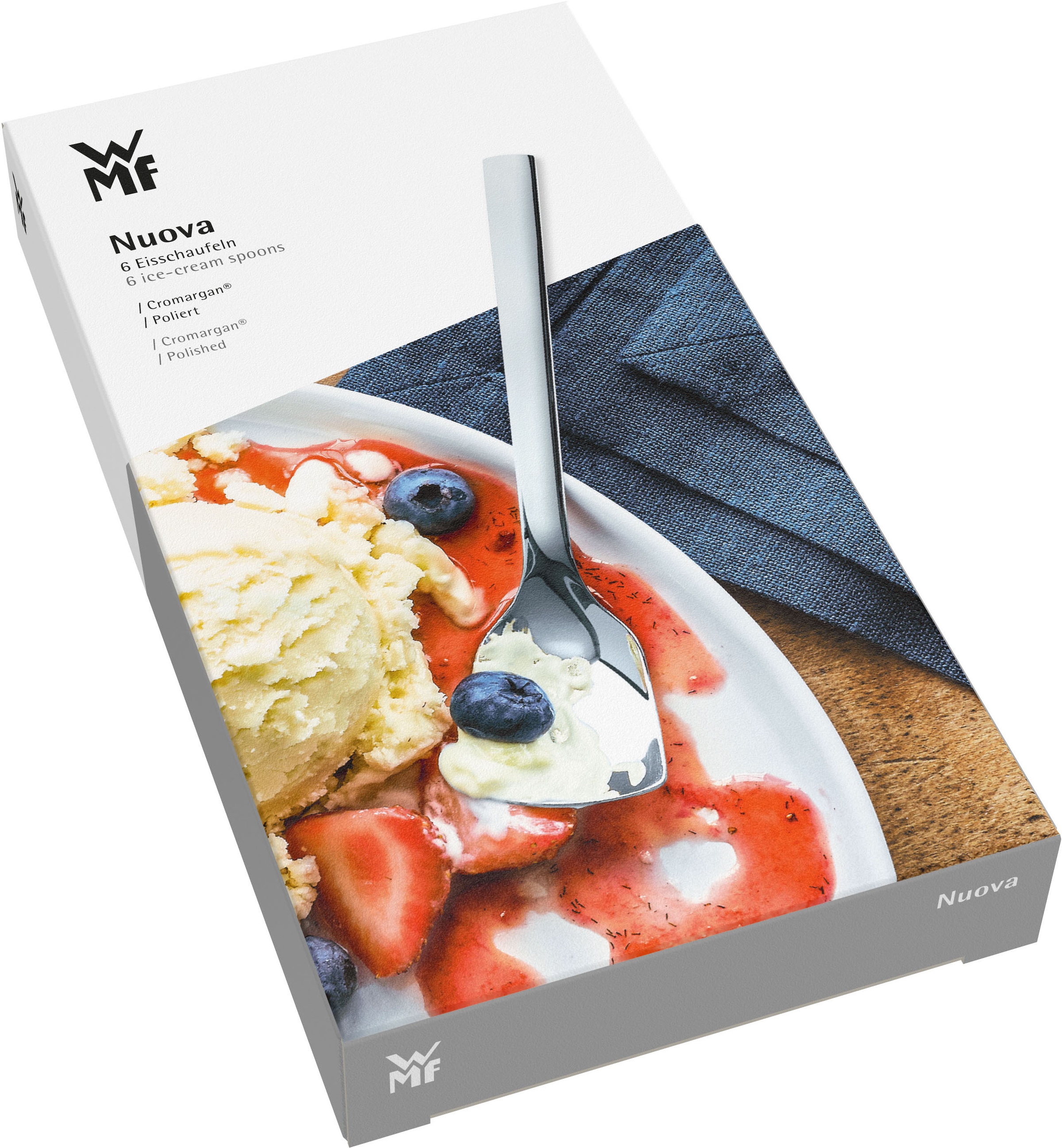 WMF Eislöffel »Nuova« 6-tlg., 14 cm, Cromargan Edelstahl rostfrei 18/10, Geschenkverpackung