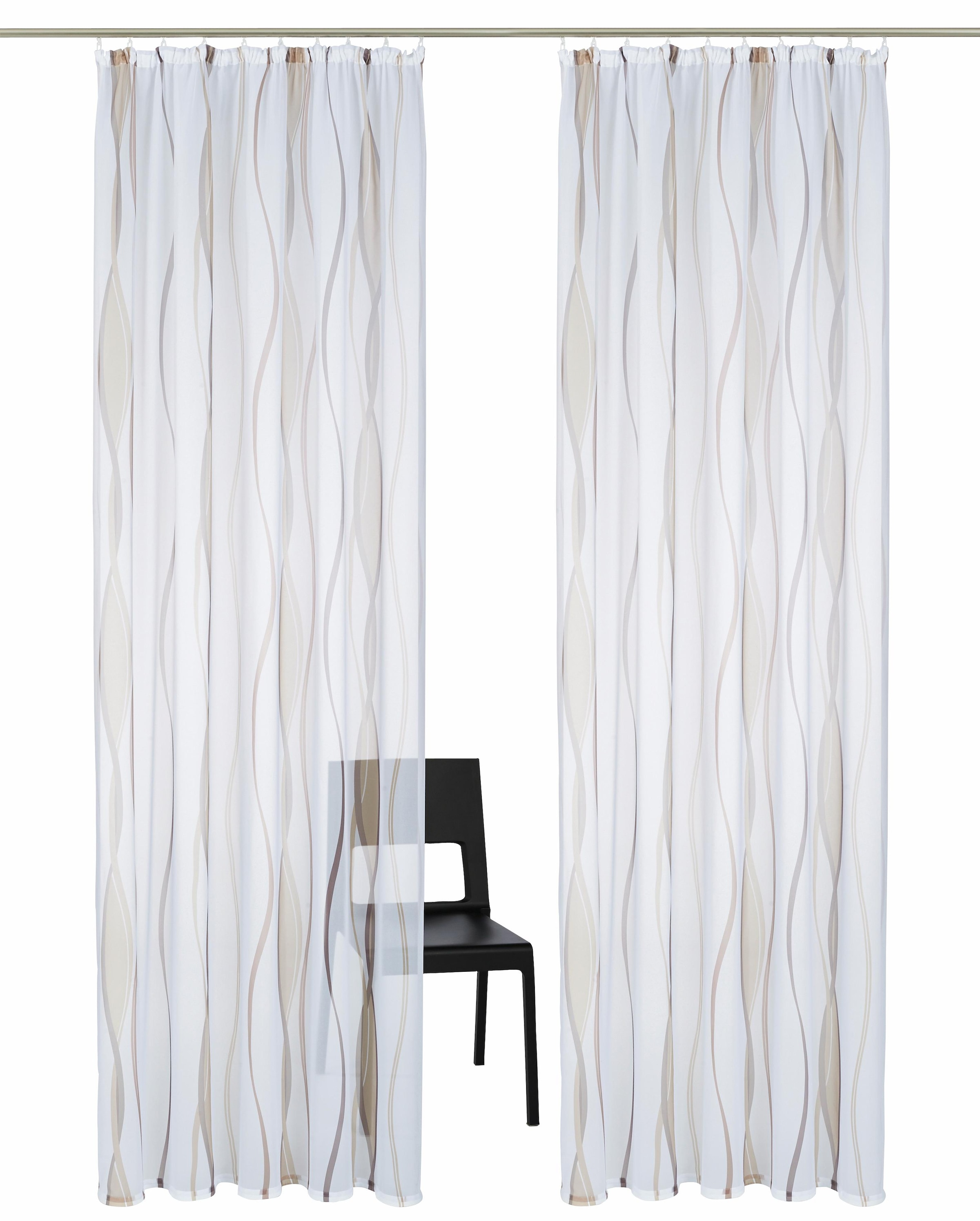 OTTO home Gardine »Dimona« Kräuselband 2 Stk. tlg. 2er-Set, Bestseller, Polyester, Wellen