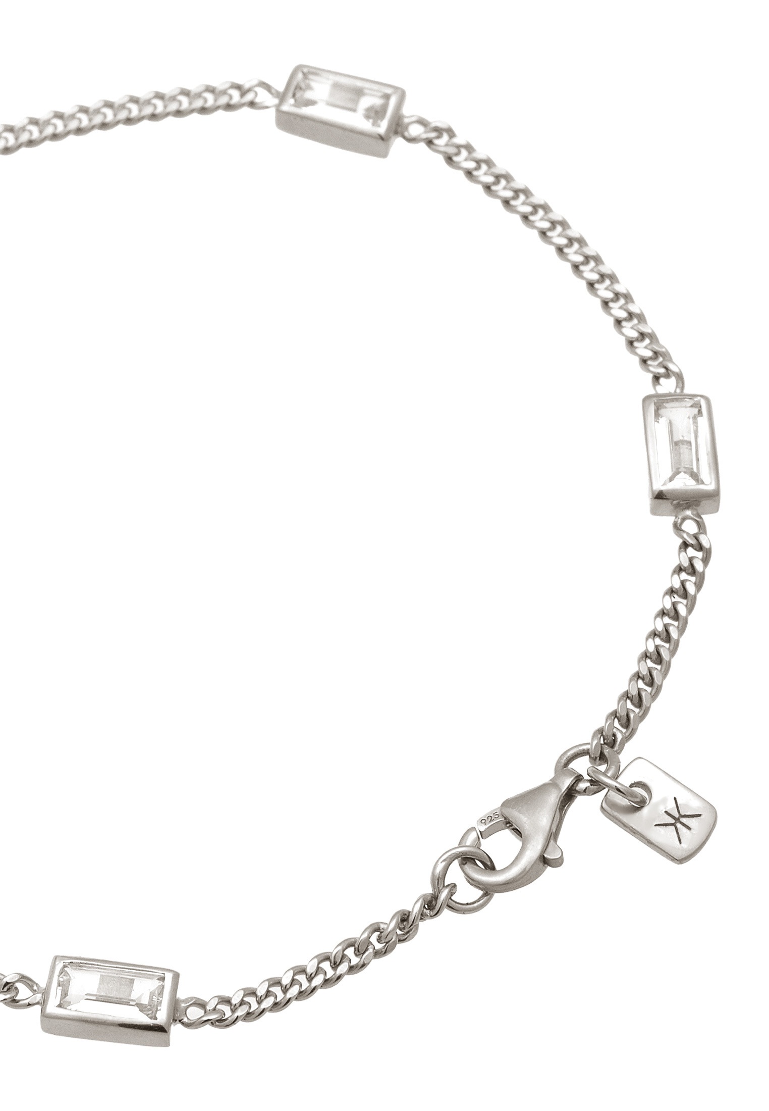 Kuzzoi Armkette »Armband Rechteck Topas Weiß 925 Sterling Silber«