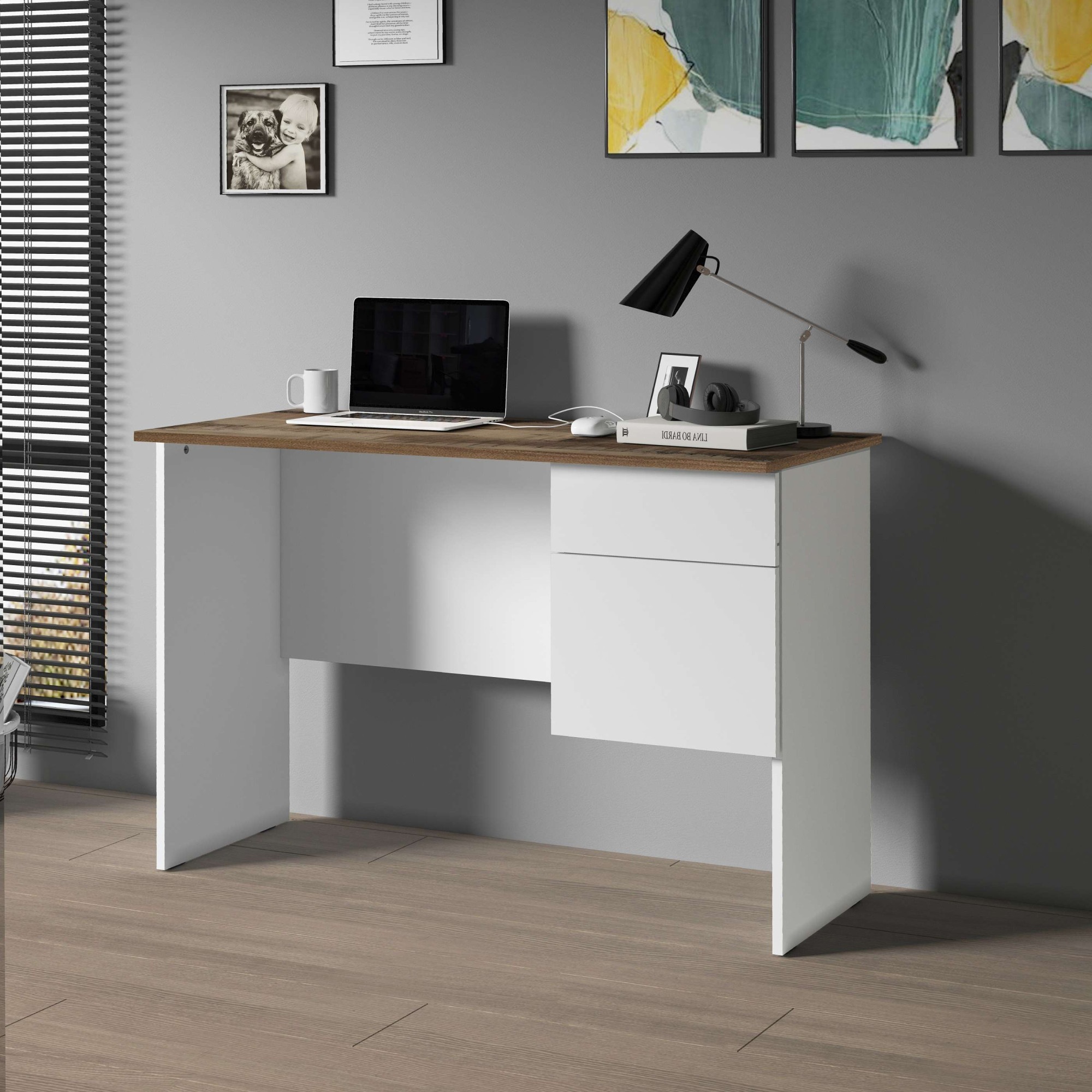 INOSIGN Schreibtisch »Sunrise, kleiner Computertisch, Bürotisch«, mit 1 Tür & 1 Schublade, Tischplatte Breite 110 cm, Made in Italy