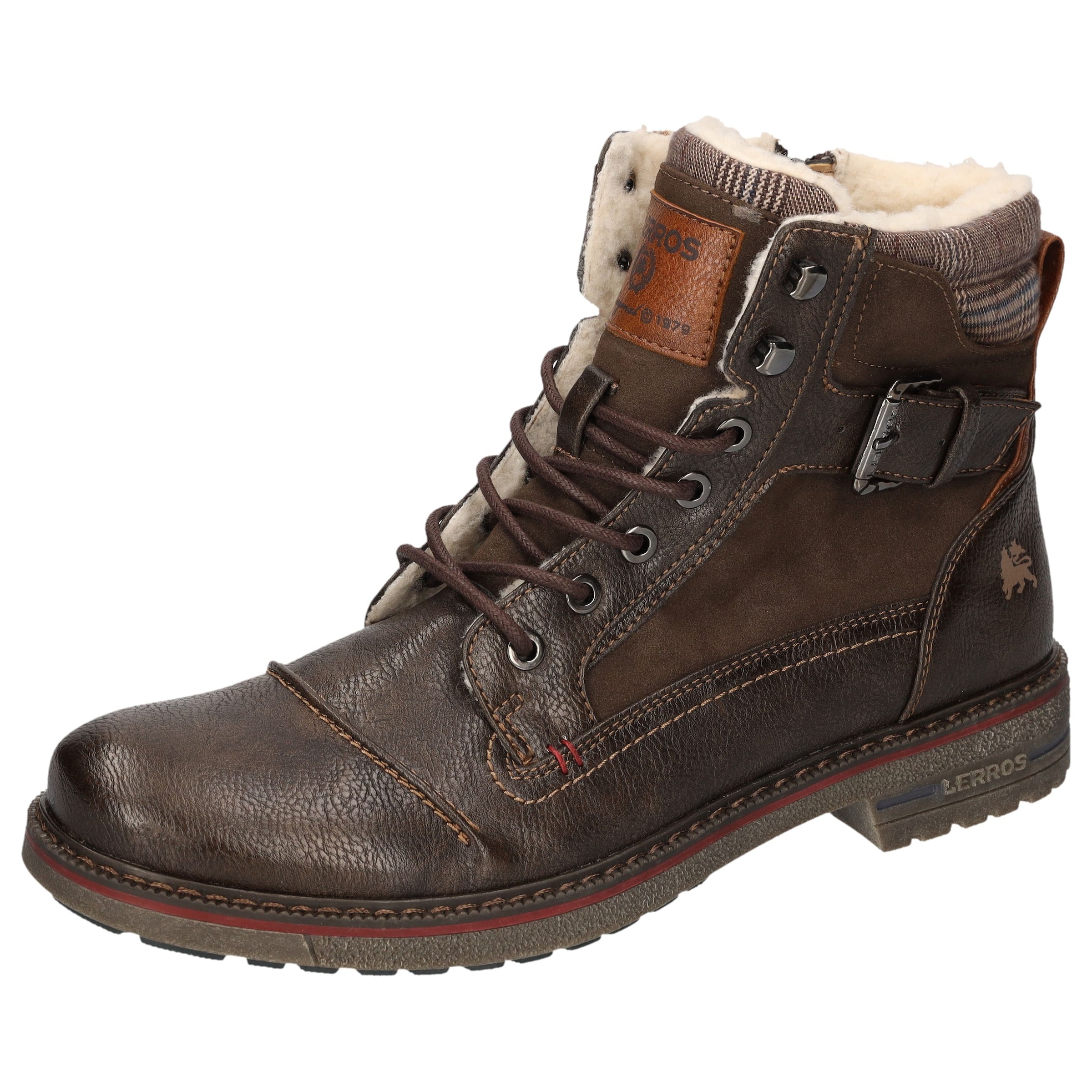 LERROS Winterboots  Workerboots, Schnürboots mit gepolstertem Karo-Schaftrand