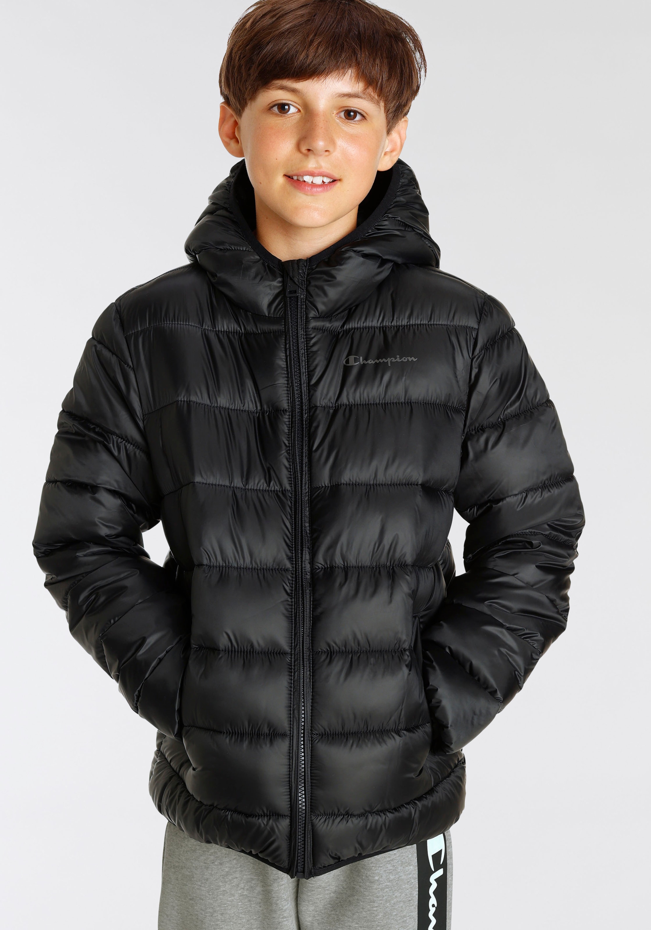 Champion Steppjacke »Outdoor Hooded Jacket - für Kinder«, mit Kapuze bei ♕ | Übergangsjacken
