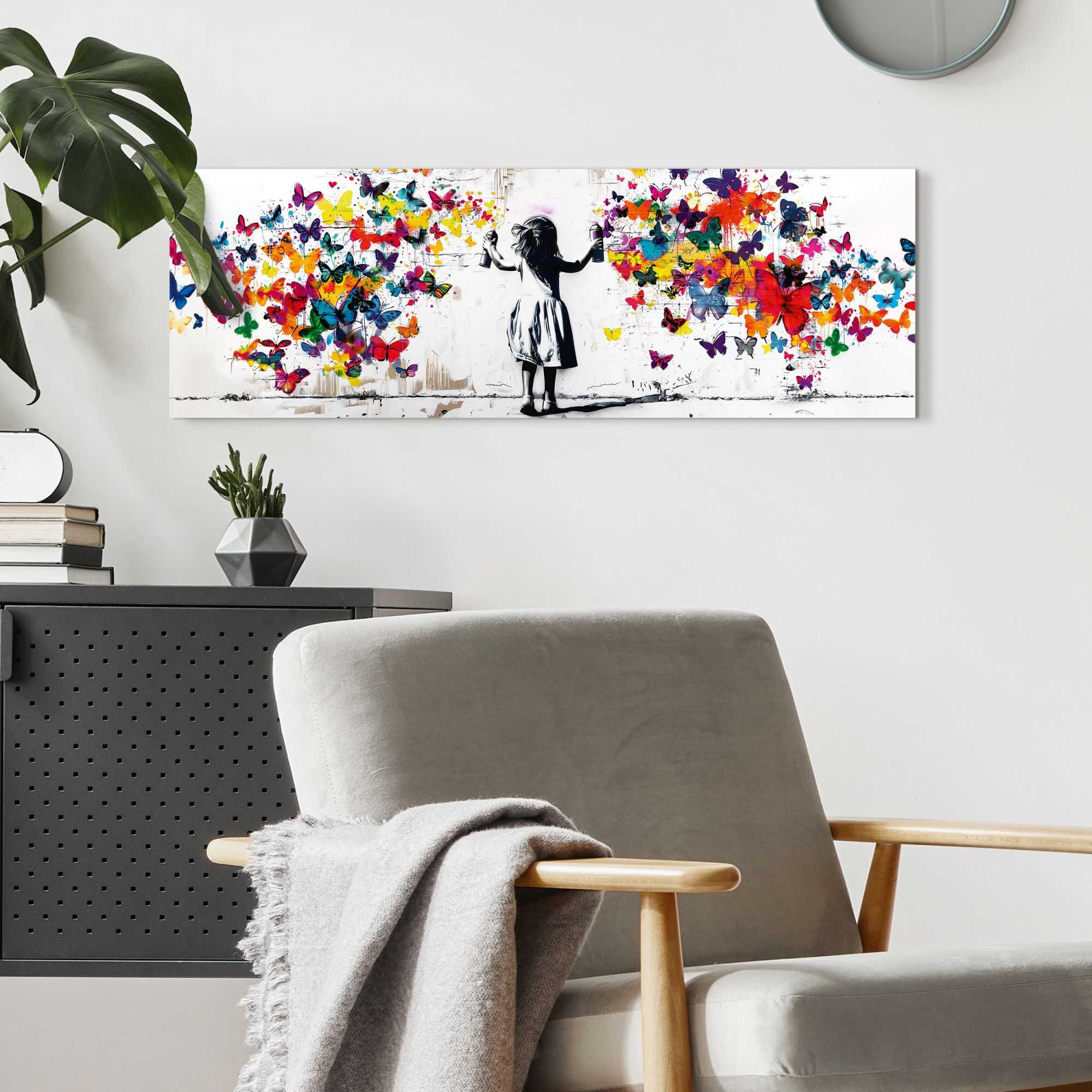 Reinders! Deco-Panel »Graffiti-Schmetterlinge« Teenager Zimmer - Mehrfarbig - MDF - Street Art - 90x30 cm