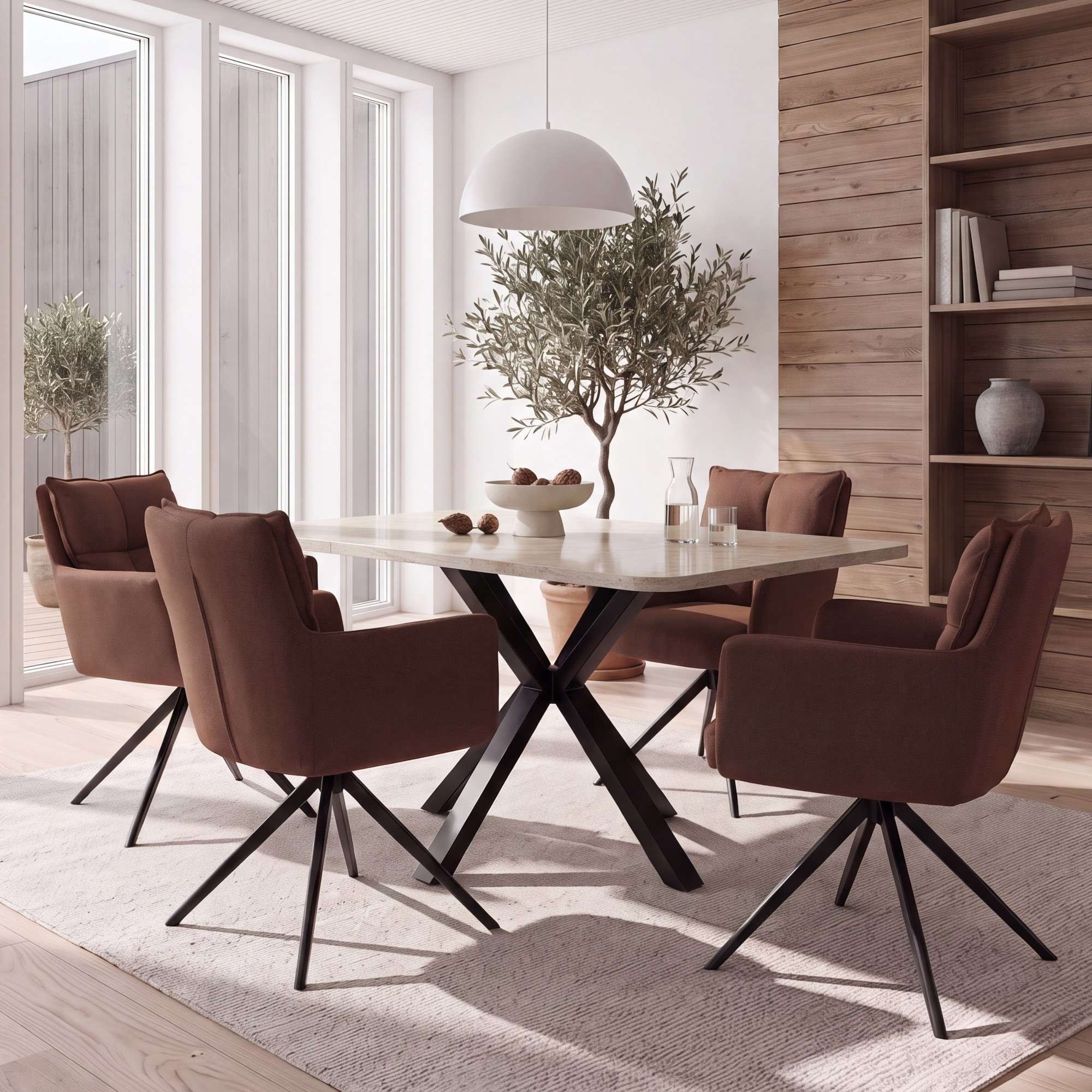OTTO home Esstisch »Secchia« ausziehbar 160-200 cm, Synchronauszug, inkl Einlegeplatte, Breite 90cm