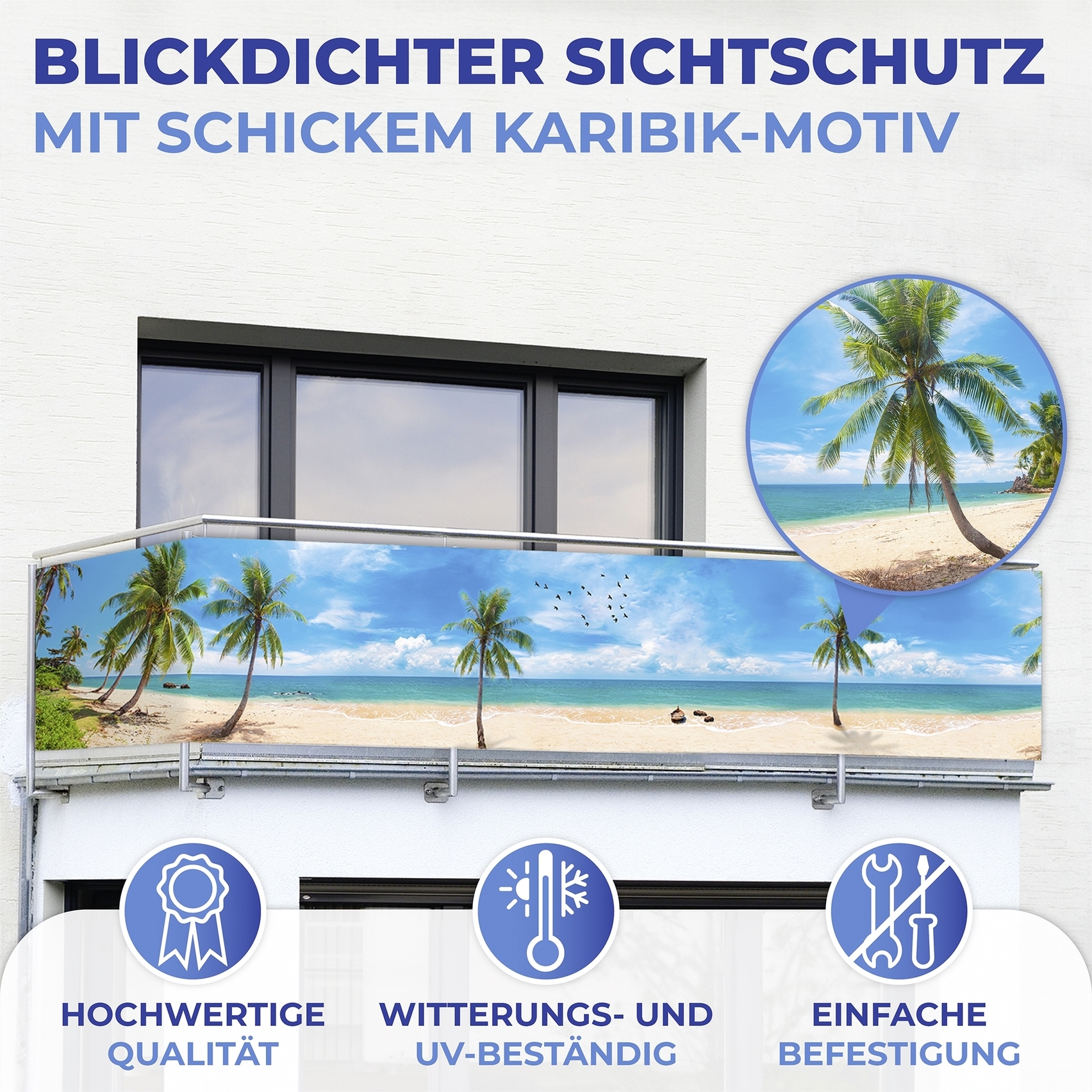 Maximex Balkonsichtschutz »verschiedene Motive« 5 m, UV- und witterungsbeständig, schnelltrocknend und reißfest