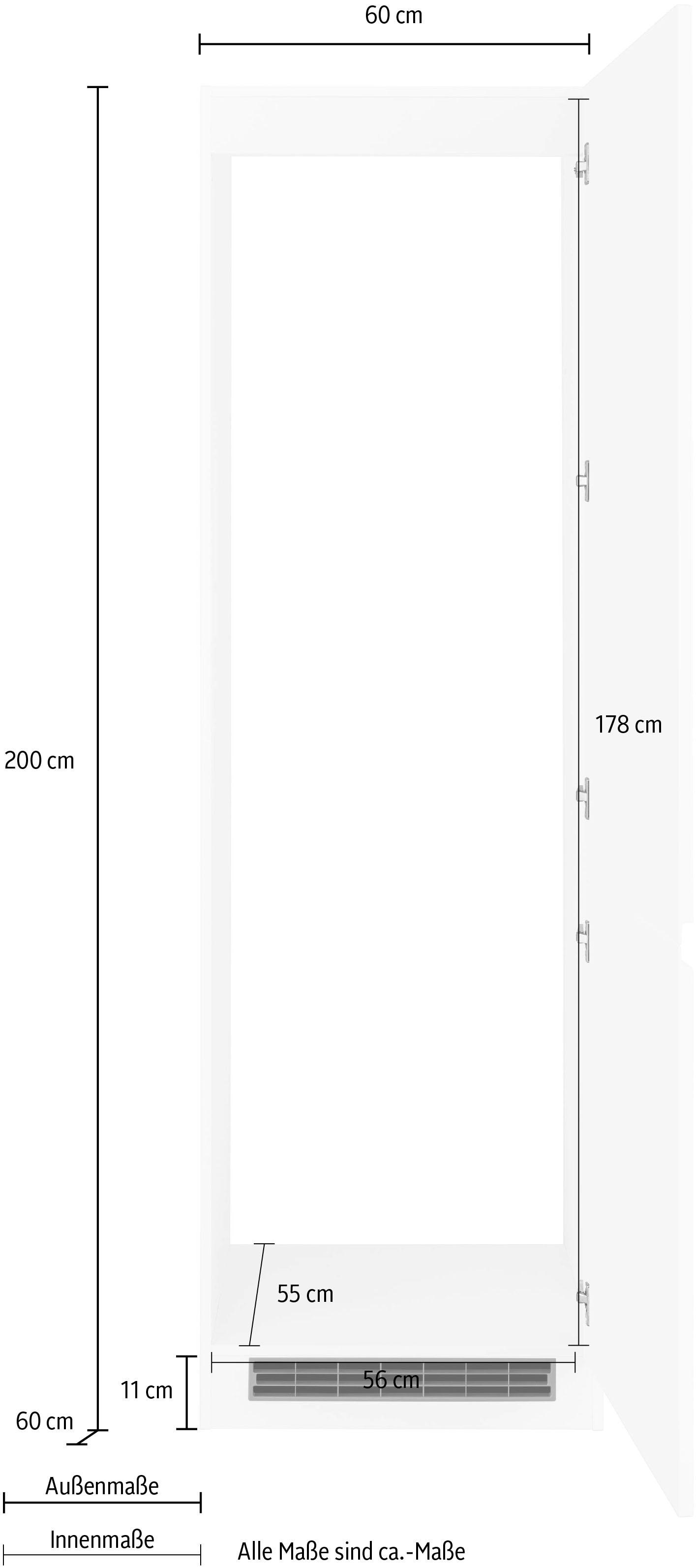 HELD MÖBEL Kühlumbauschrank »Virginia«, 200 bequem für cm cm 56/178/55 60 Kühlschrank cm Nische bestellen hoch, breit, B/H/T