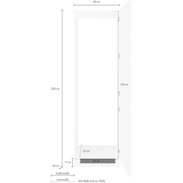 HELD MÖBEL Kühlumbauschrank »Virginia«, 200 cm hoch, 60 cm breit, Nische  für Kühlschrank B/H/T: 56/178/55 cm bequem bestellen