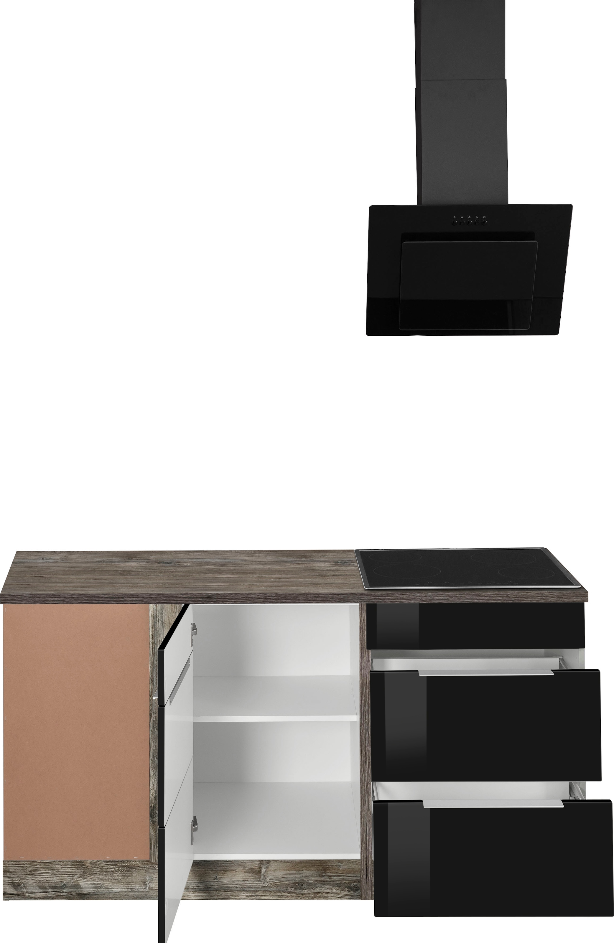 KOCHSTATION Winkelküche »KS-Brindisi Stellbreite 290/170 cm« wahlweise mit E-Geräten und Induktion, mit MDF-Fronten