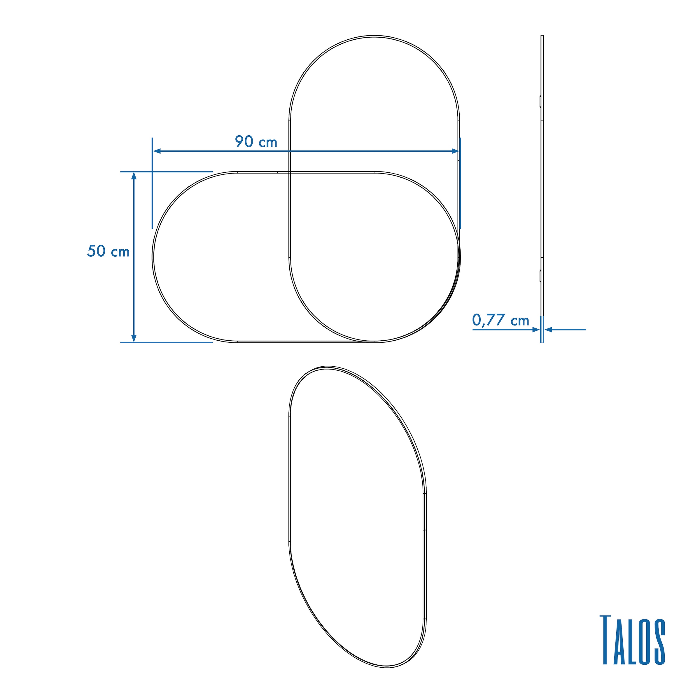 Talos Badspiegel »Picasso«, hochwertiger Aluminiumrahmen