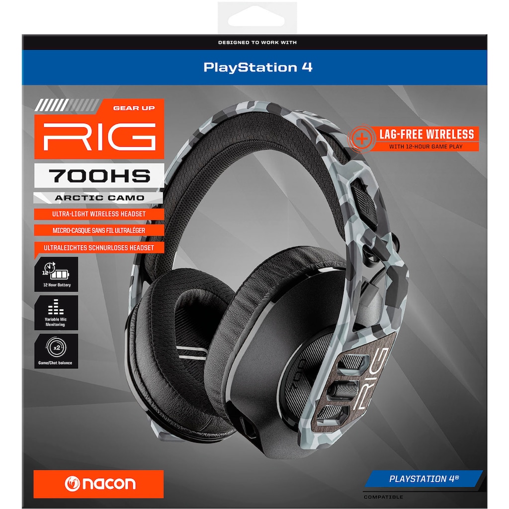 nacon Gaming-Headset »RIG 700HS ARTIC CAMO«, Geräuschisolierung-Mikrofon abnehmbar-Rauschunterdrückung