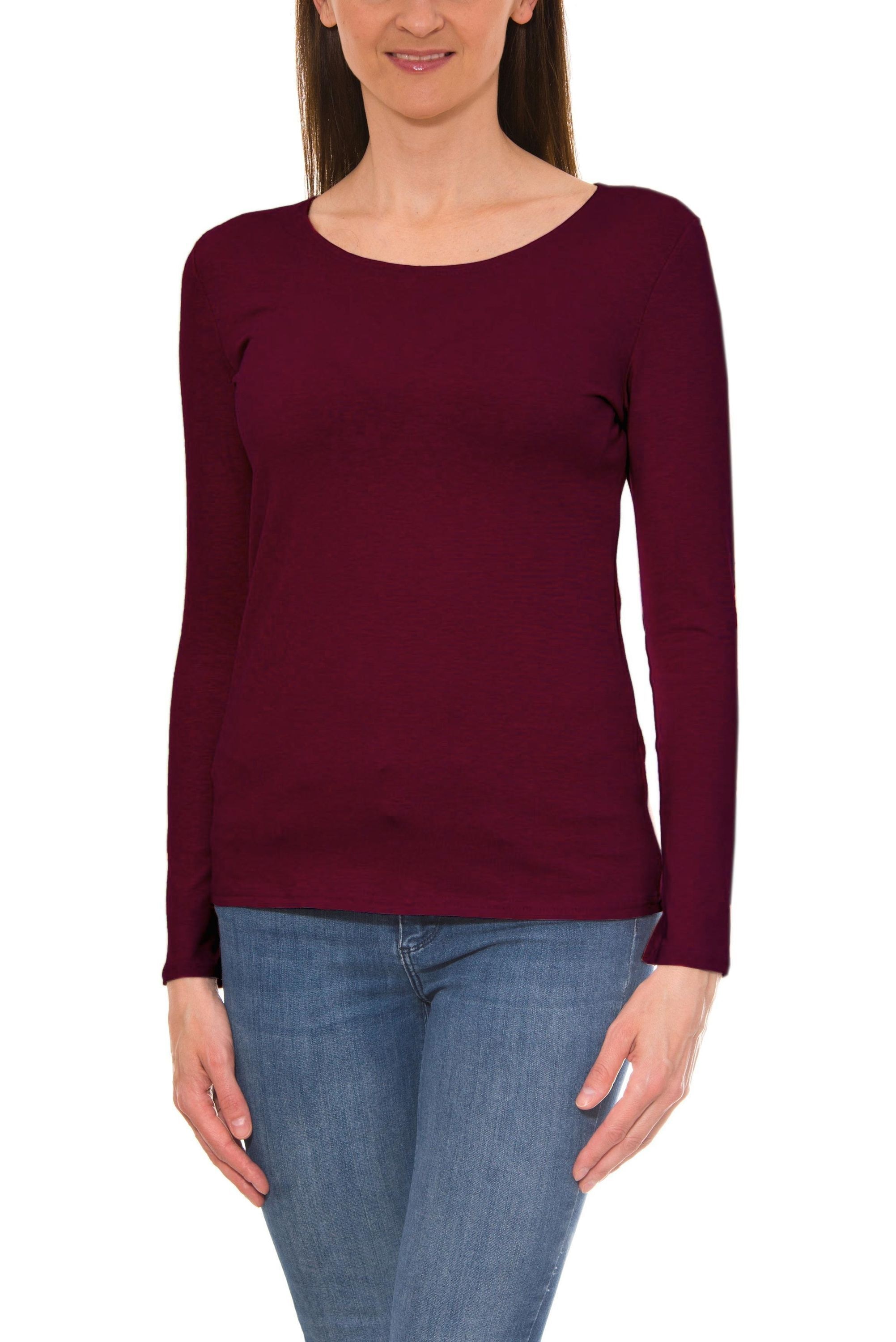 ALKATO Langarmshirt »Damenshirt Alkato Damen Langarm Shirt mit O-Ausschnitt«
