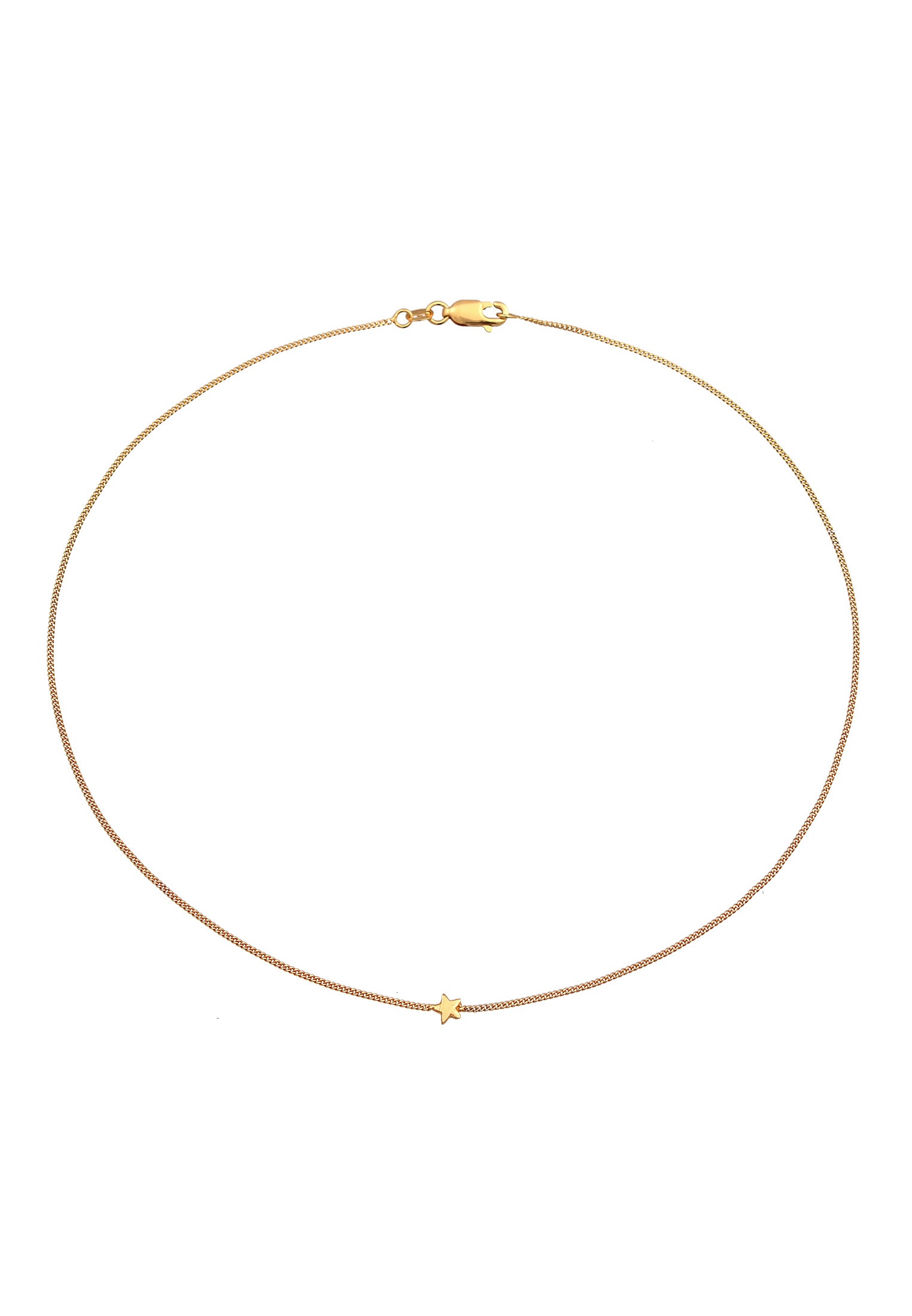 Elli Premium Kette mit Anhänger »Halskette Basic Stern Astro Choker 375 Gelbgold«