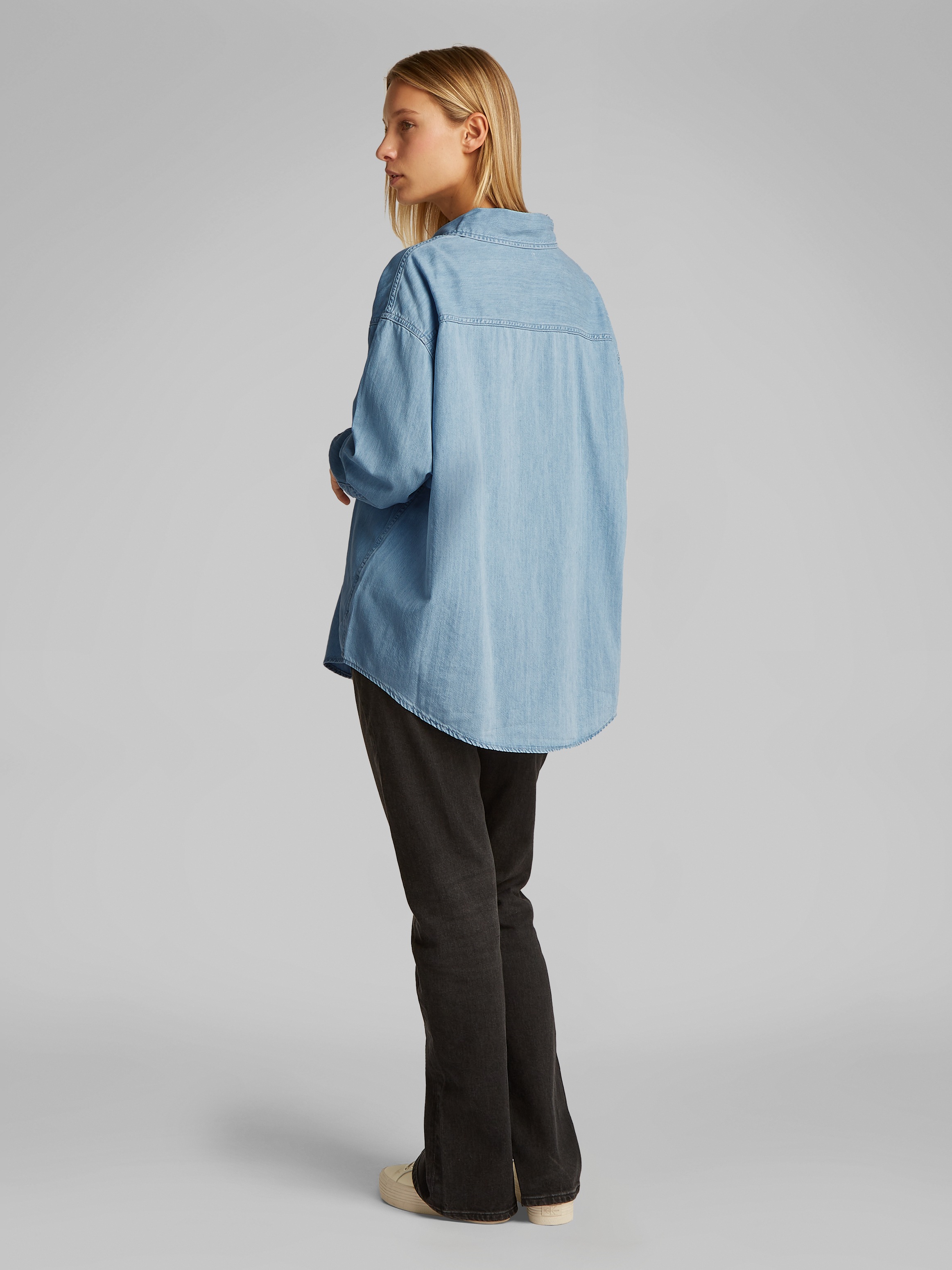 Calvin Klein Jeans Jeansbluse »OVERSIZED LS DENIM SHIRT«, mit Logostickerei