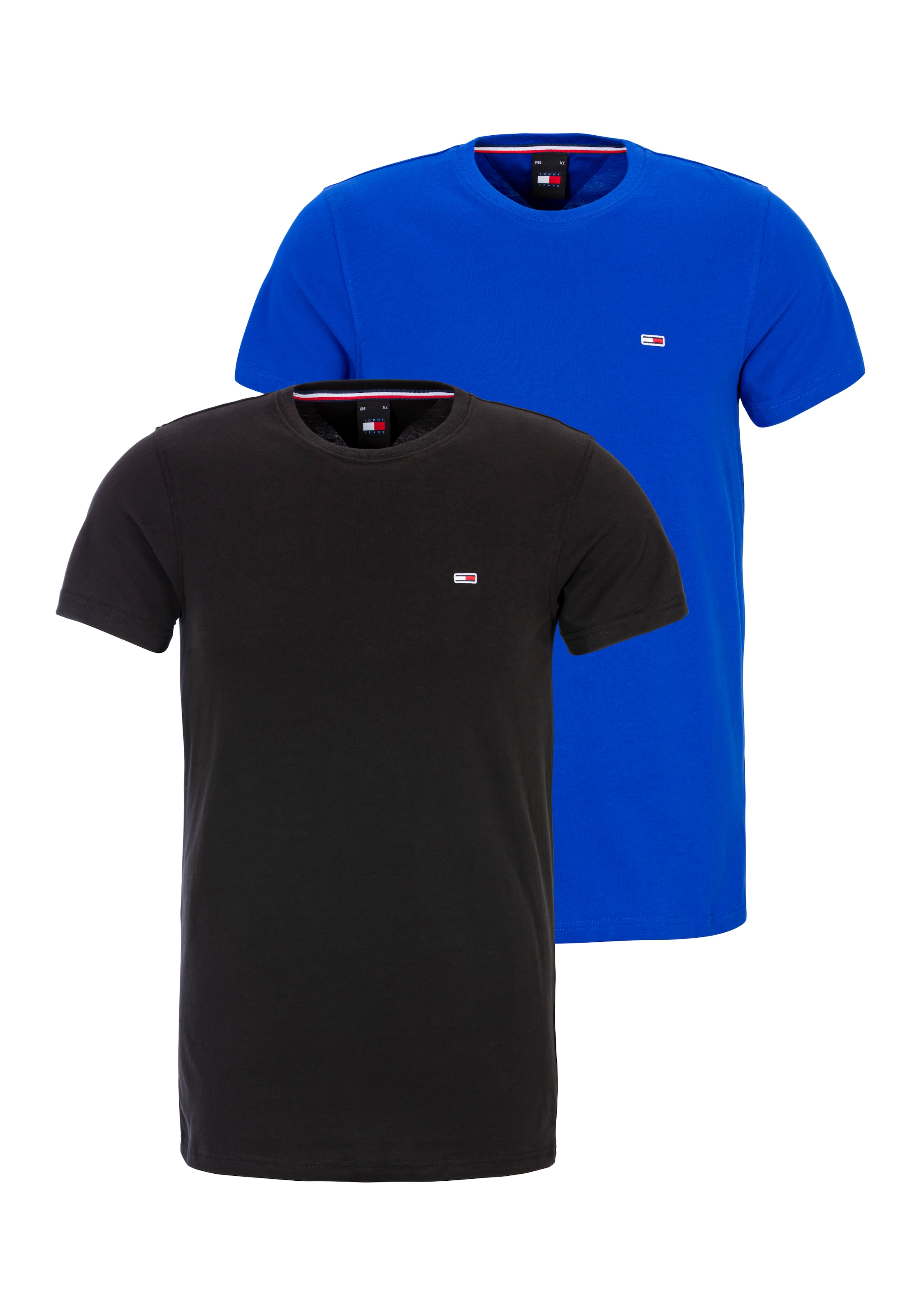 Tommy Jeans Plus T-Shirt »TJM XSLIM 2PACK JERSEY TEE EXT«, (Packung, 2 tlg.), Markenstickerei