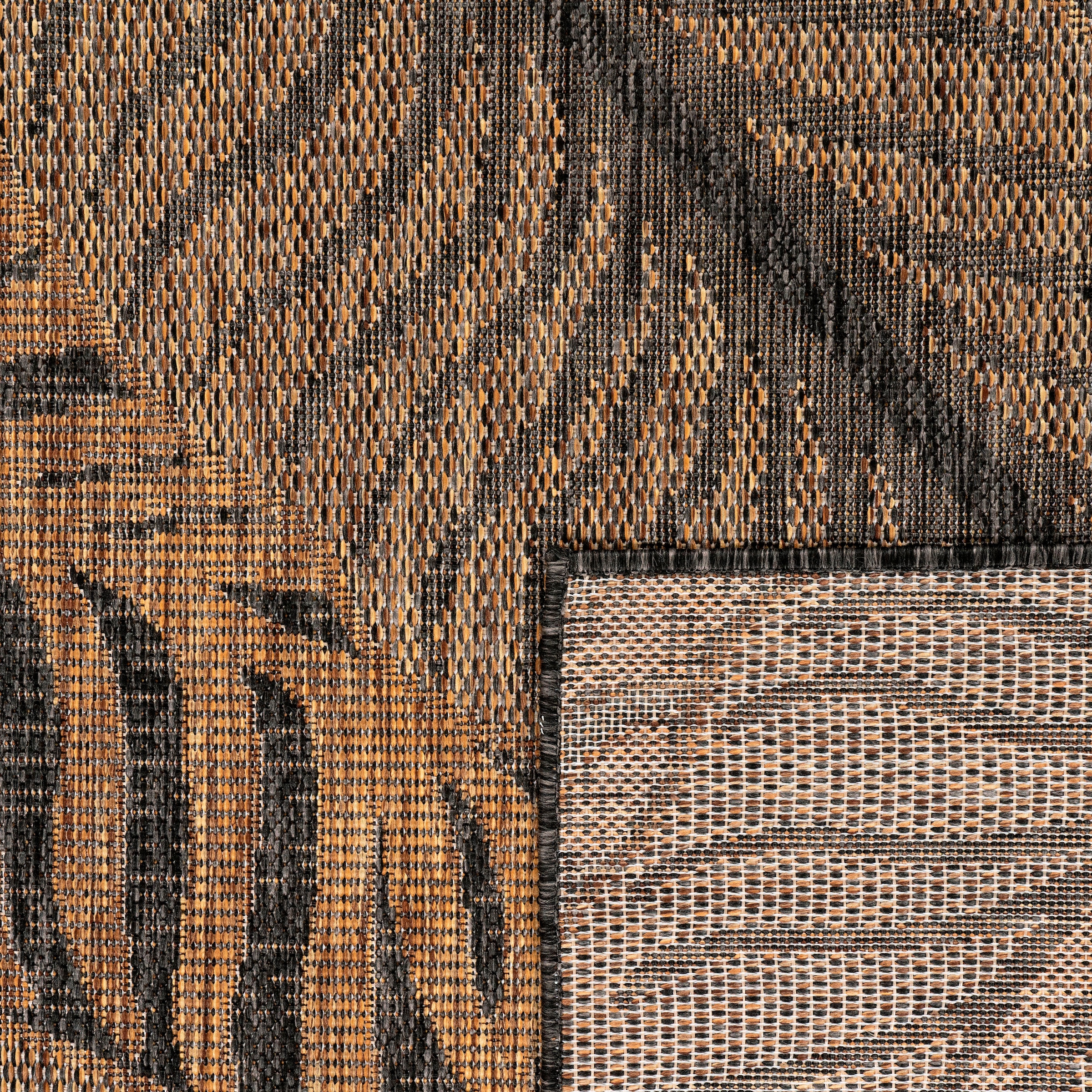 Paco Home Teppich »Illusion 326«, rechteckig, 4 mm Höhe, Flachgewebe, Blätter Motiv, In- und Outdoor geeignet