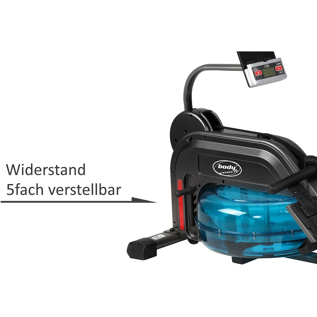 body coach Ruderzugmaschine »ROWER DELUXE Wasserwiderstand & 5fach verstellbarer Zugwiderstand«