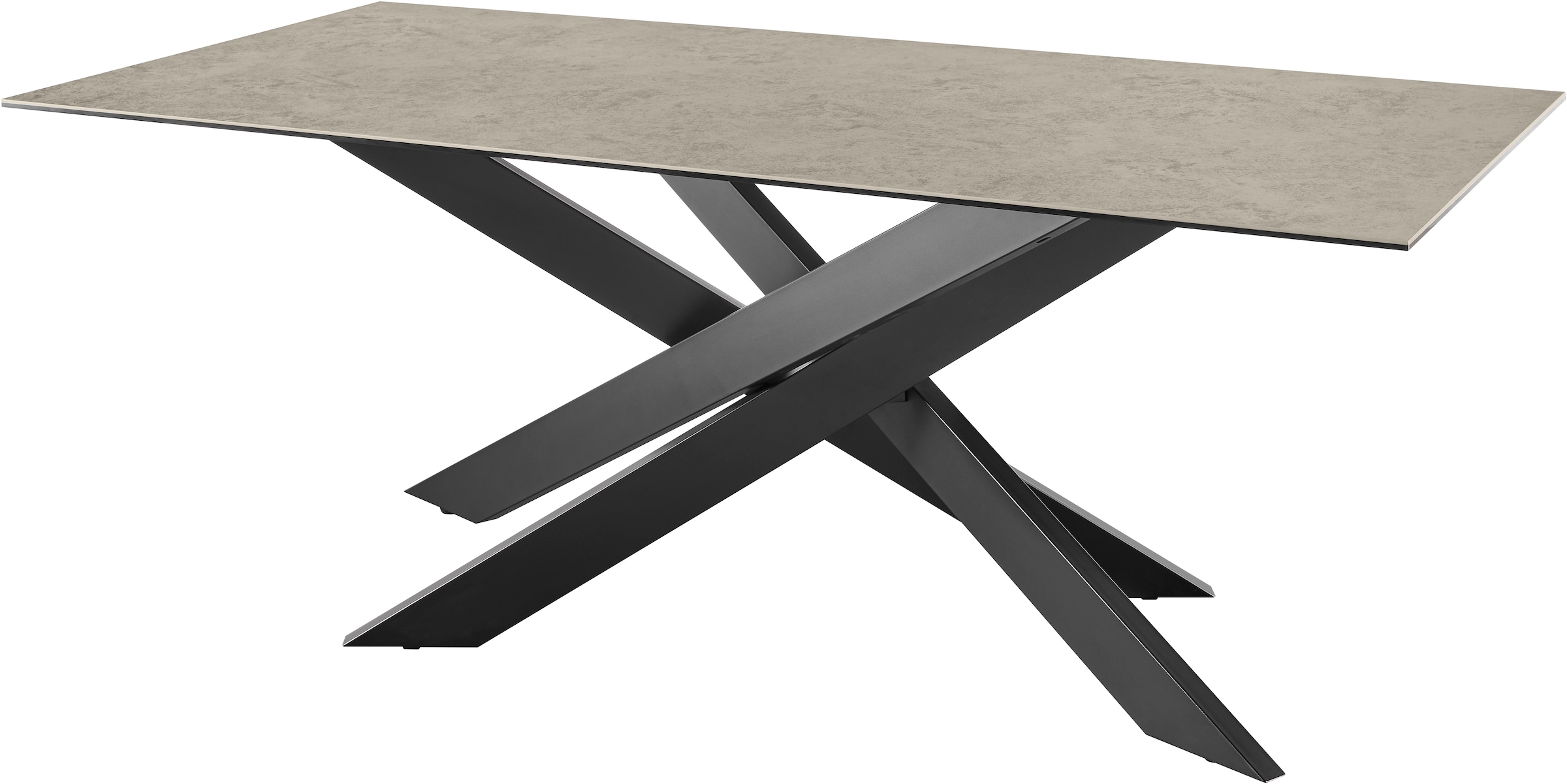 set one by Musterring Esstisch »Baltimore« Platte aus Glas-Keramik, Kreuzfuß in schwarz, Länge 200 cm