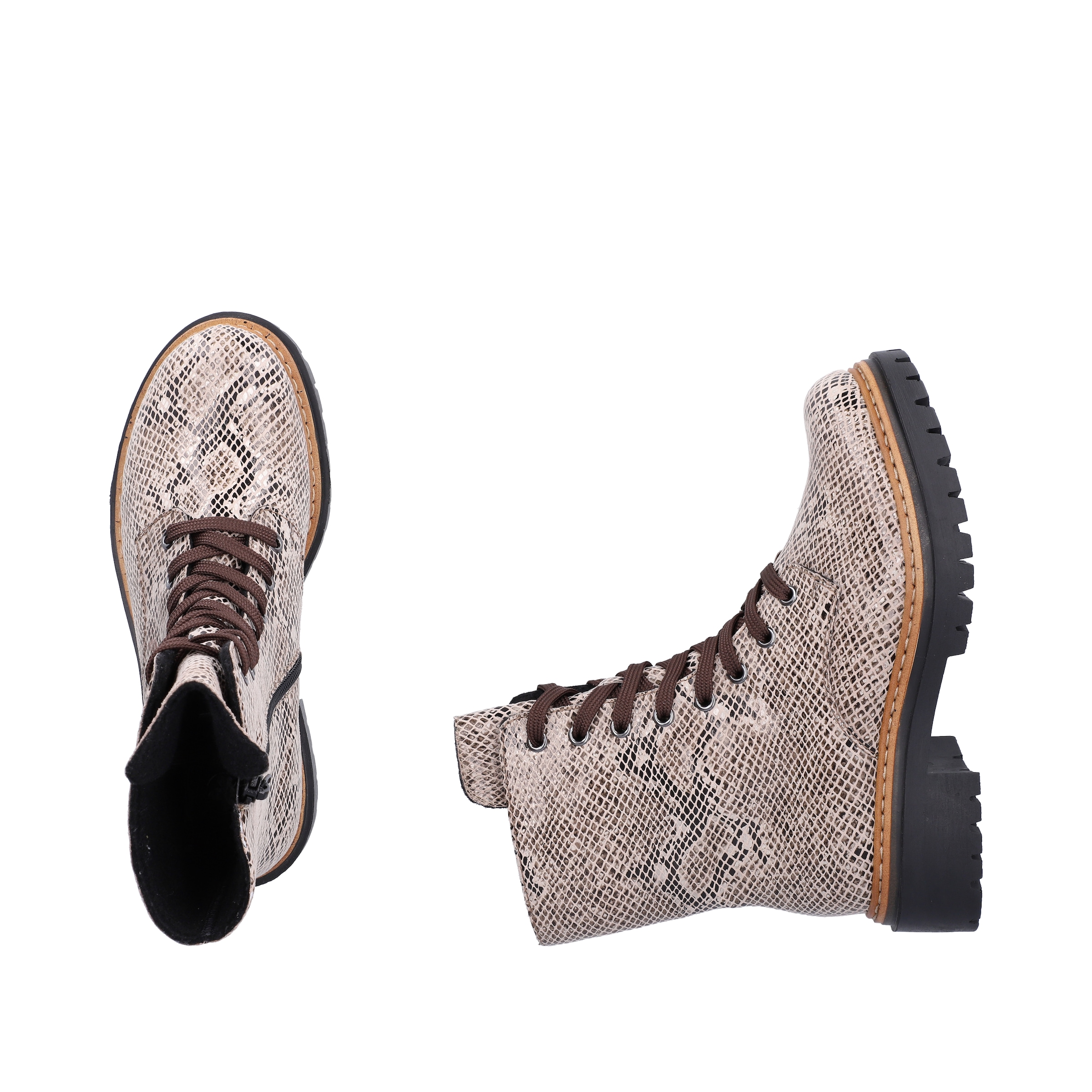 Rieker Schnürboots  Schnürstiefelette, Profilsohle, in veganer Verarbeitung